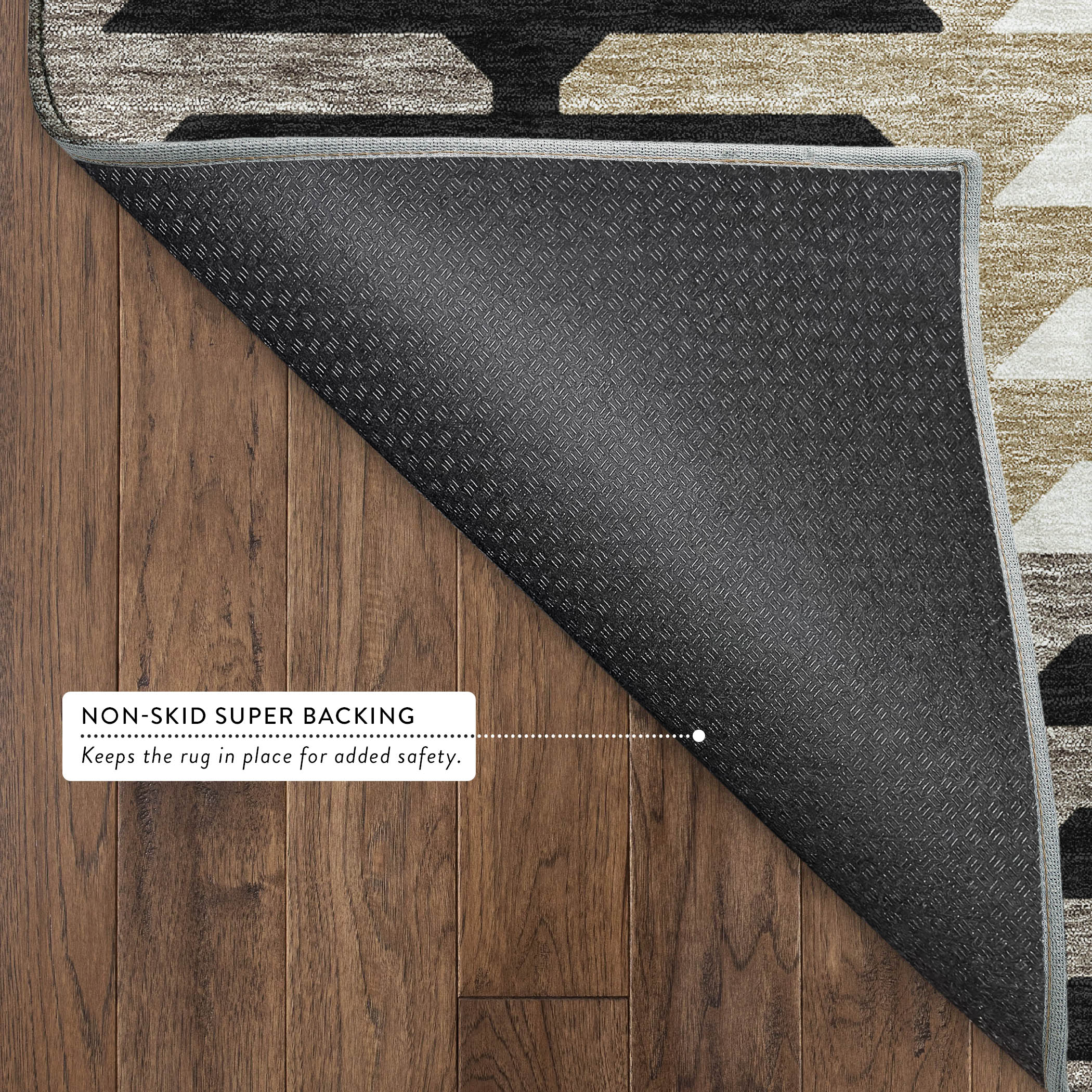 Lisbon Machine Washable Transitional Black Rug 1'8" x 2'6" #shape_Rectangle
