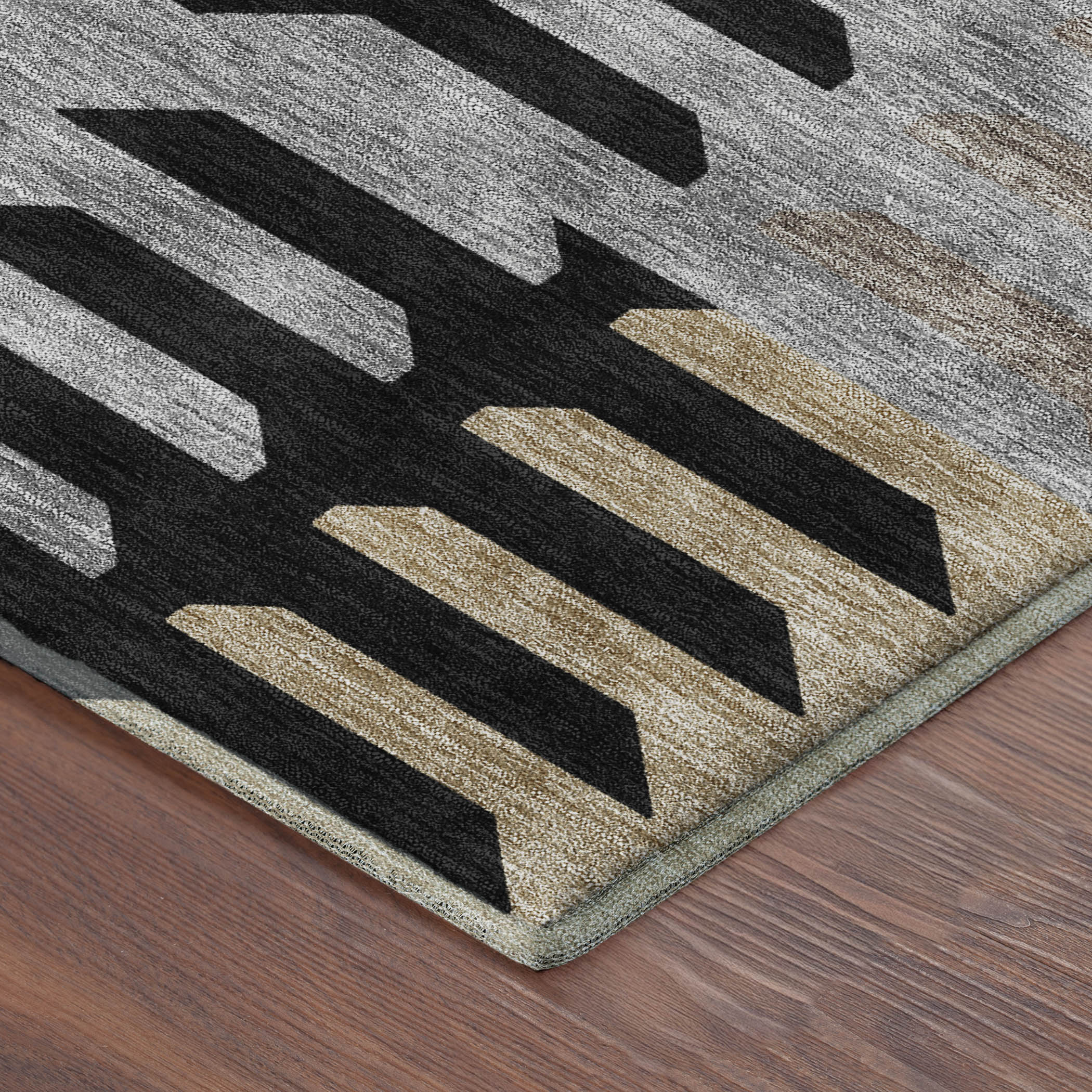Lisbon Machine Washable Transitional Black Rug 1'8" x 2'6" #shape_Rectangle