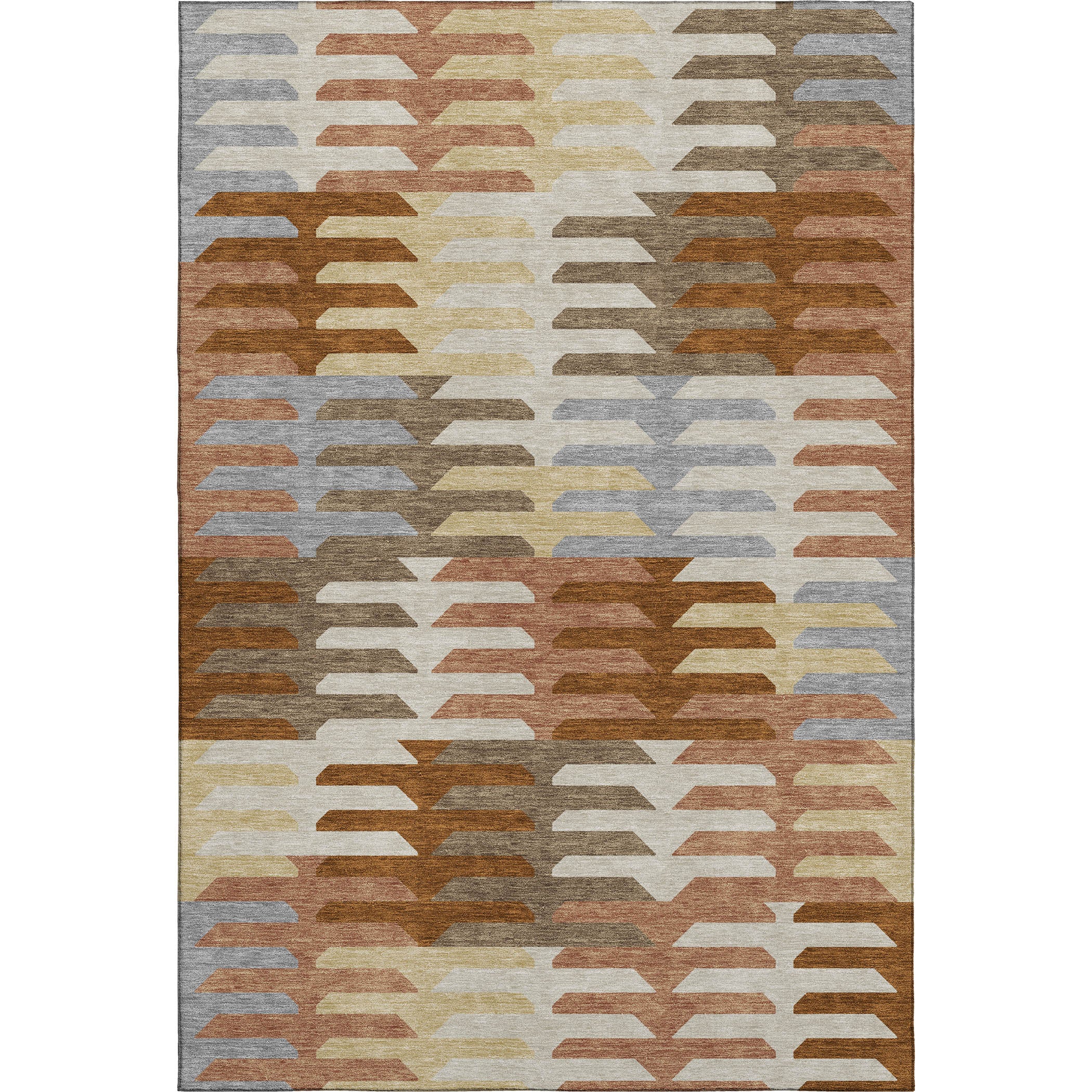 Lisbon Machine Washable Transitional Copper Orange Rug 3' x 5' #shape_Rectangle
