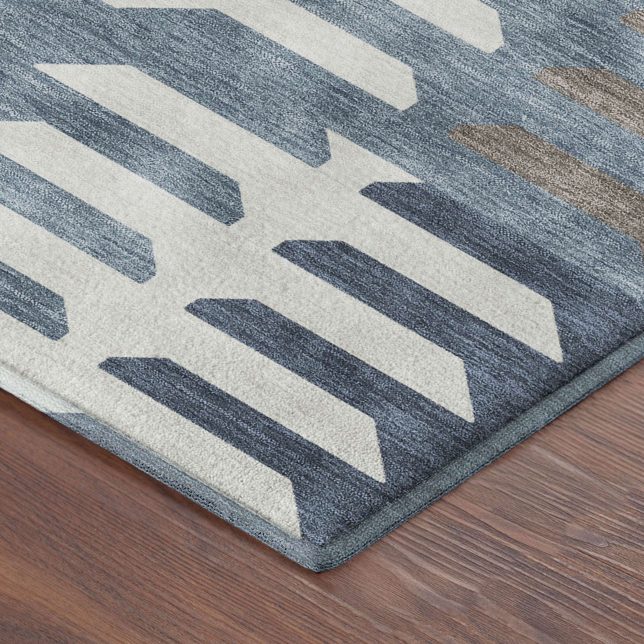 Lisbon Machine Washable Transitional Denim Blue Rug 1'8" x 2'6" #shape_Rectangle