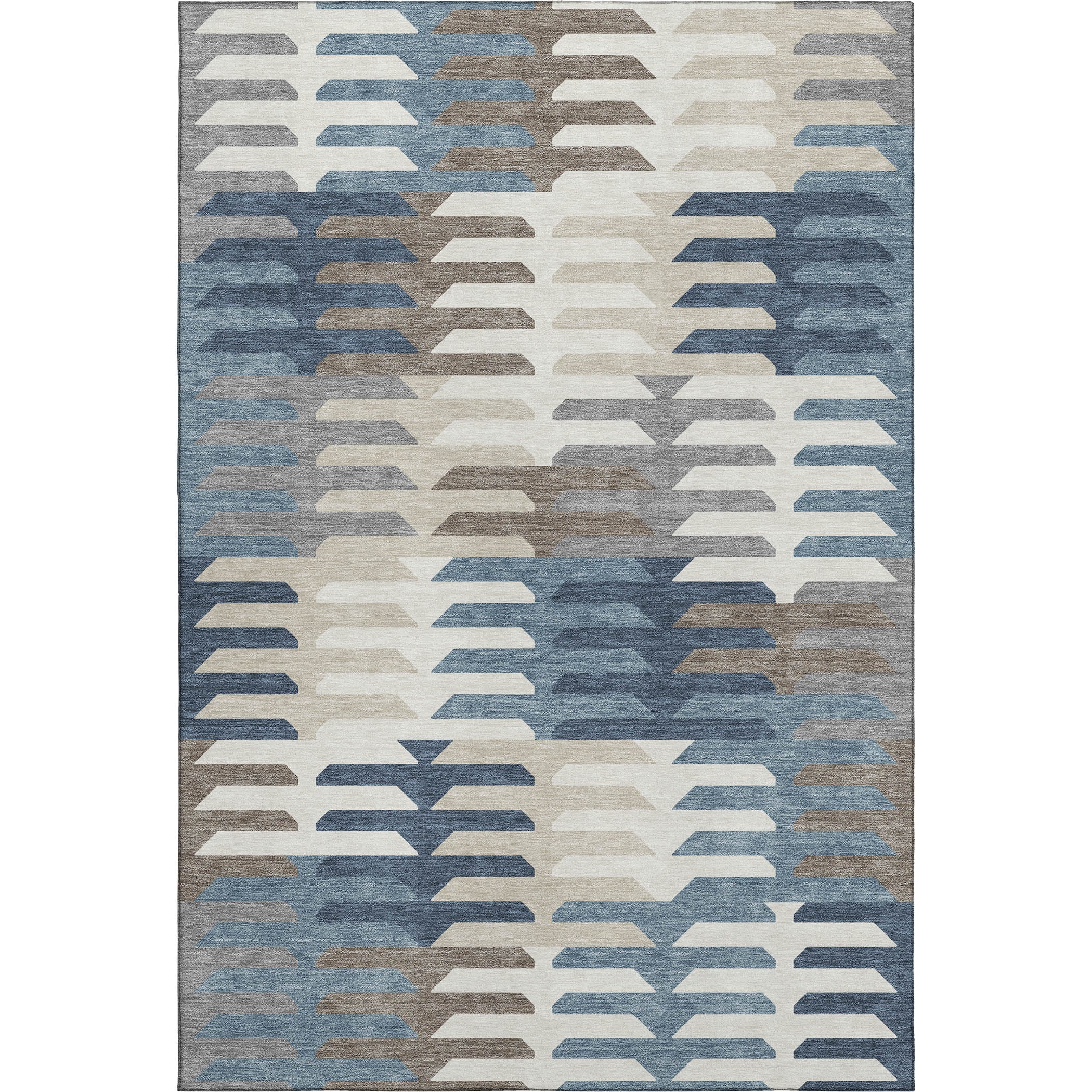 Lisbon Machine Washable Transitional Denim Blue Rug 3' x 5' #shape_Rectangle