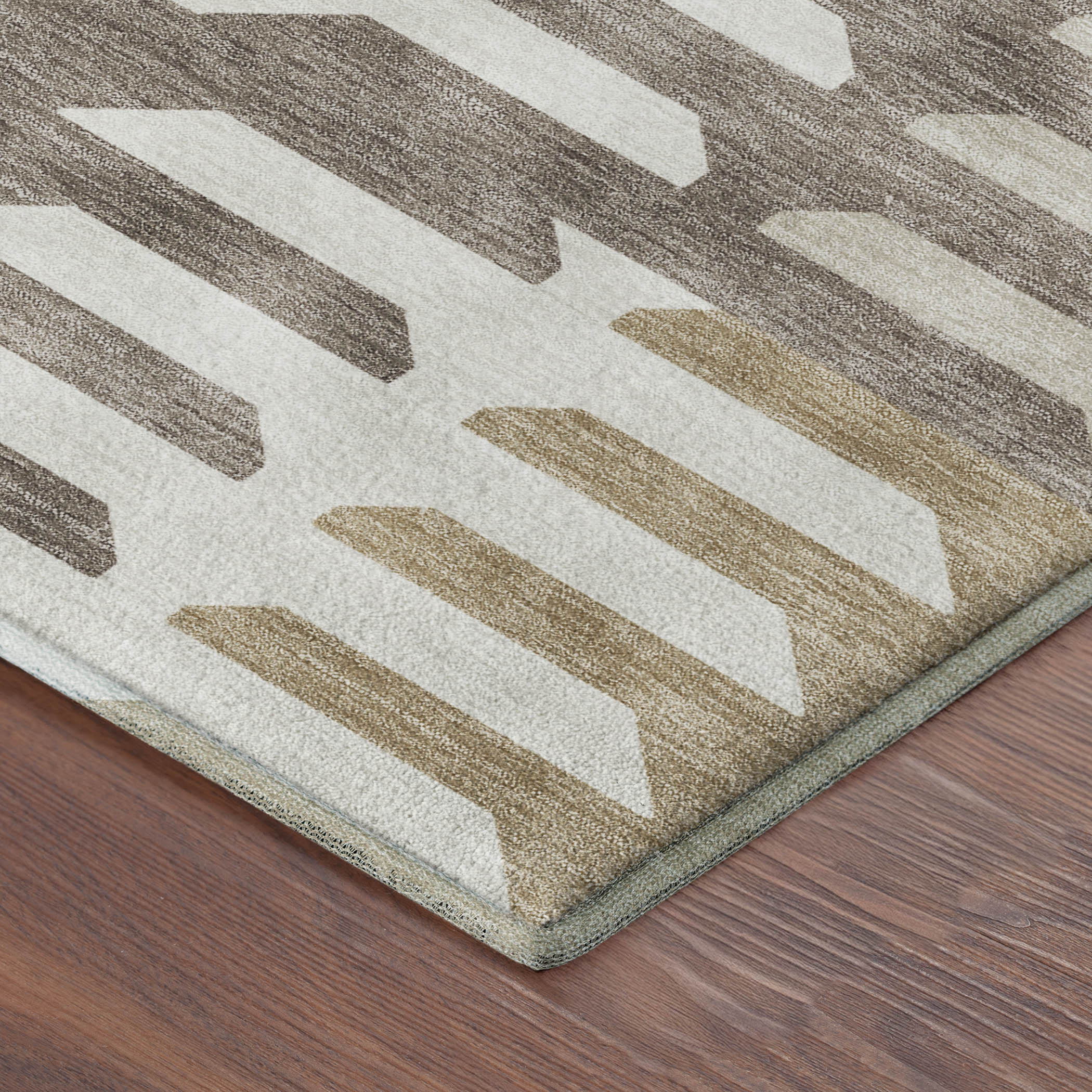 Lisbon Machine Washable Transitional Taupe Brown Rug 1'8" x 2'6" #shape_Rectangle