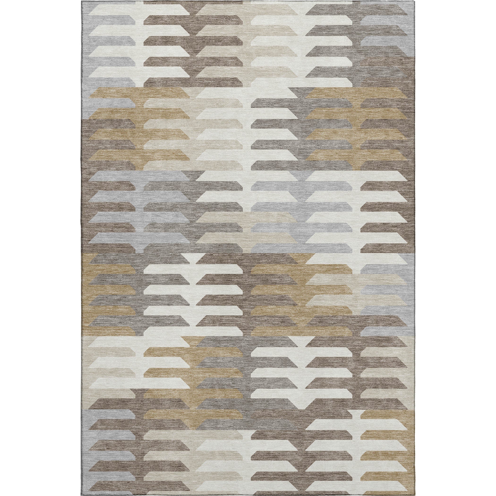 Lisbon Machine Washable Transitional Taupe Brown Rug 3' x 5' #shape_Rectangle