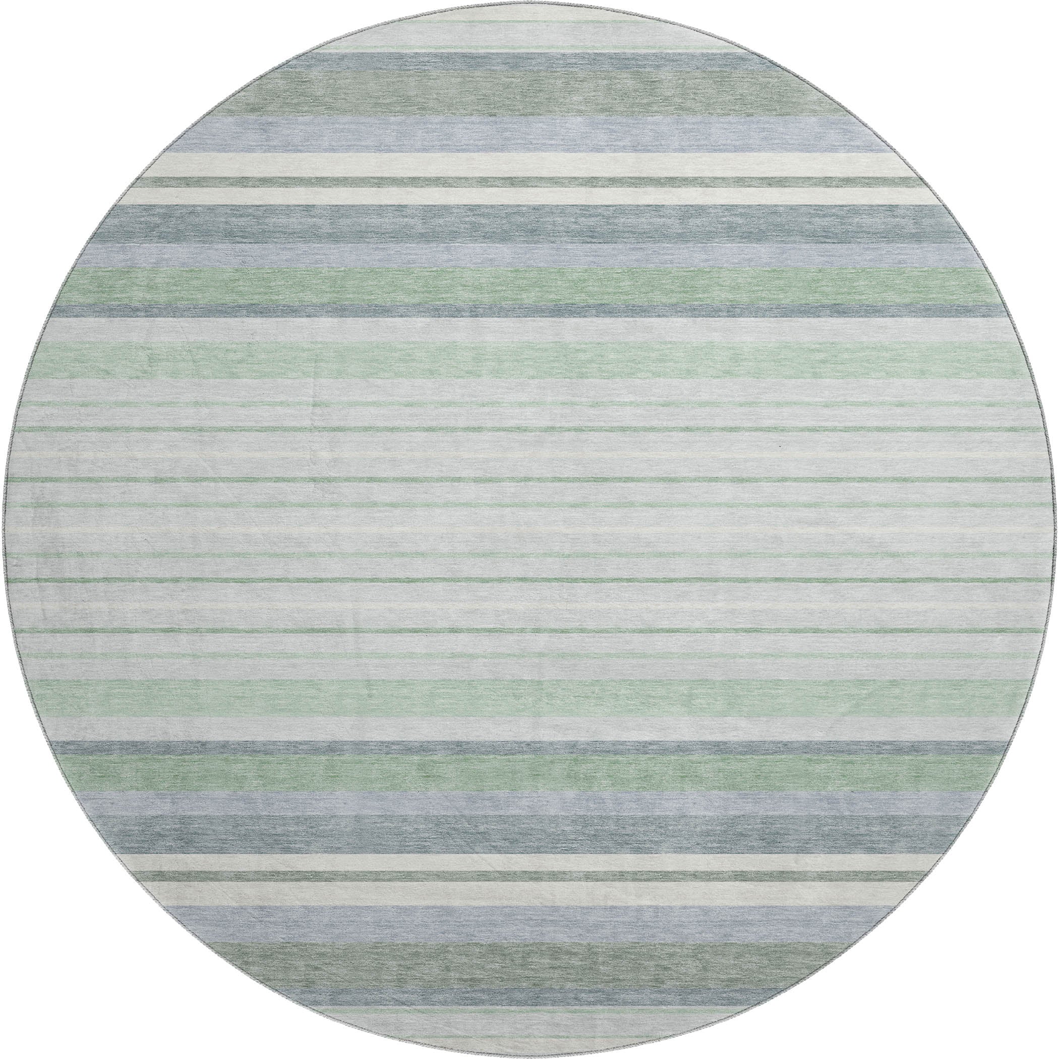 Sarajevo Machine Washable Transitional Mint Green Rug 8' x 8' #shape_Round