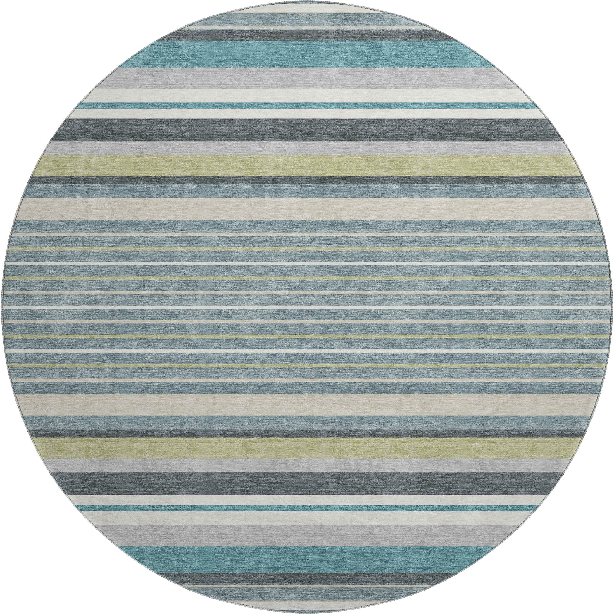 Sarajevo Machine Washable Transitional Teal Rug 8' x 8' #shape_Round