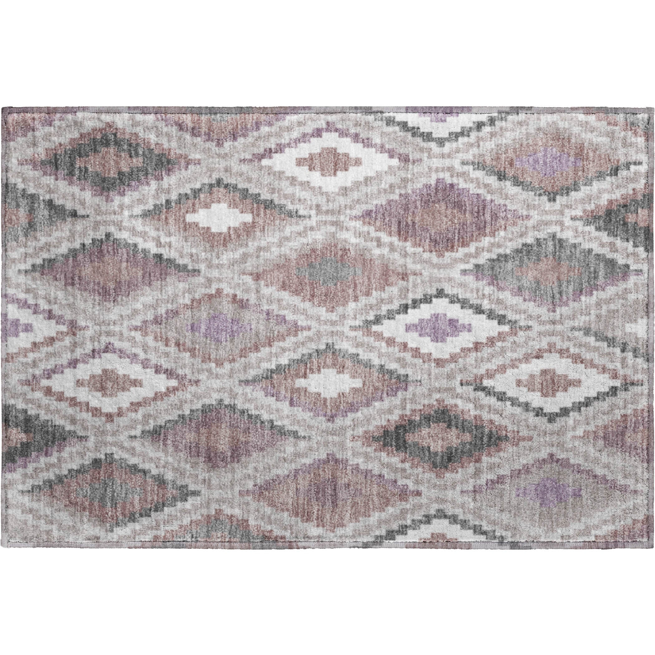 Kathmandu Machine Washable Transitional Blush Pink Rug 1'8" x 2'6" #shape_Rectangle