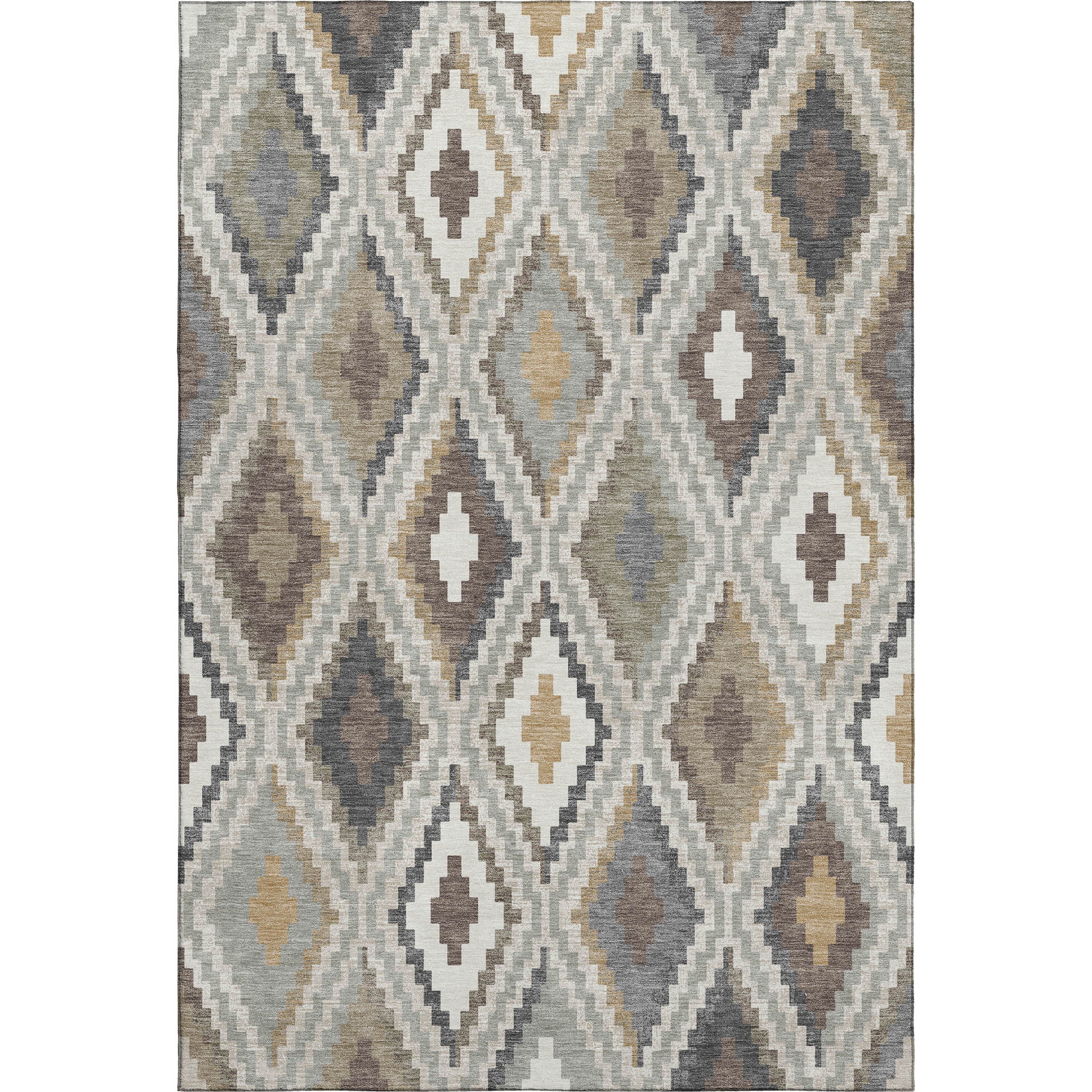 Kathmandu Machine Washable Transitional Taupe Brown Rug 3' x 5' #shape_Rectangle