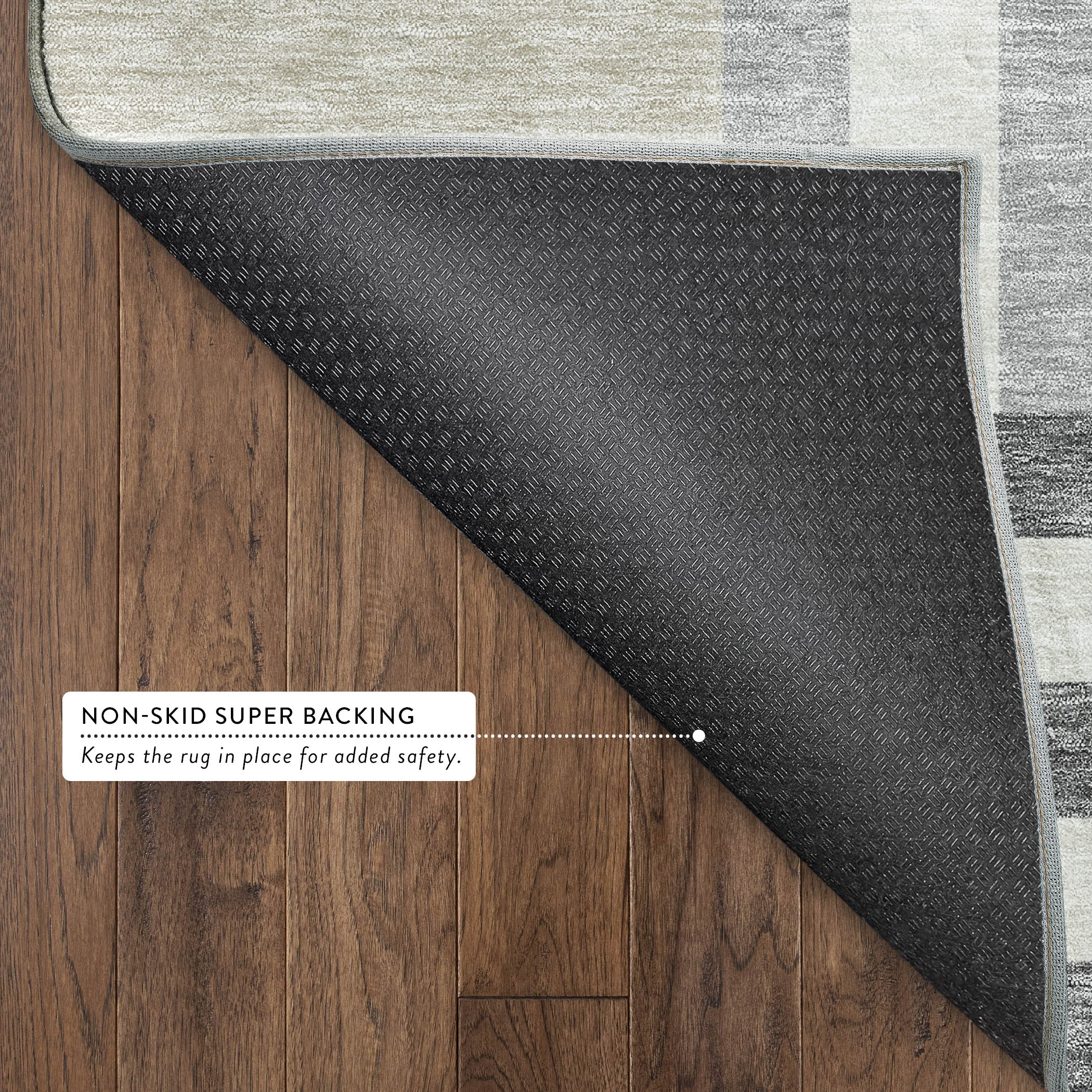 Bruges Machine Washable Transitional Black Rug 1'8" x 2'6" #shape_Rectangle