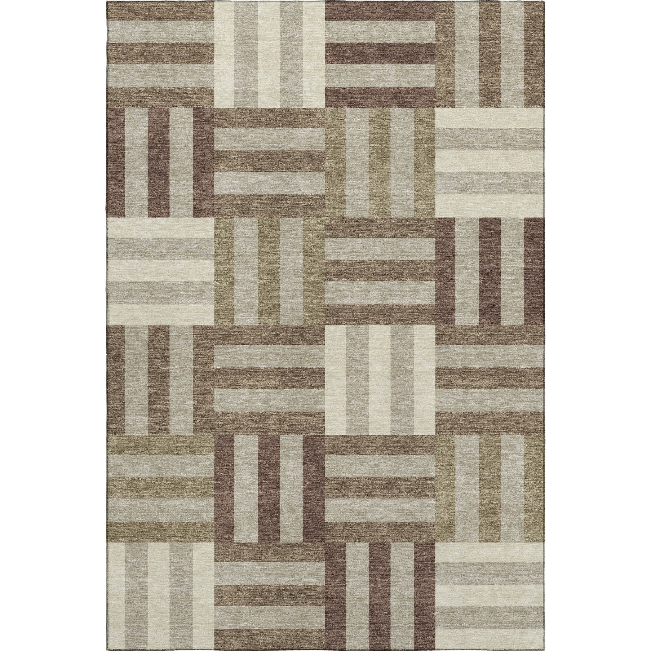 Bruges Machine Washable Transitional Brown Rug 3' x 5' #shape_Rectangle