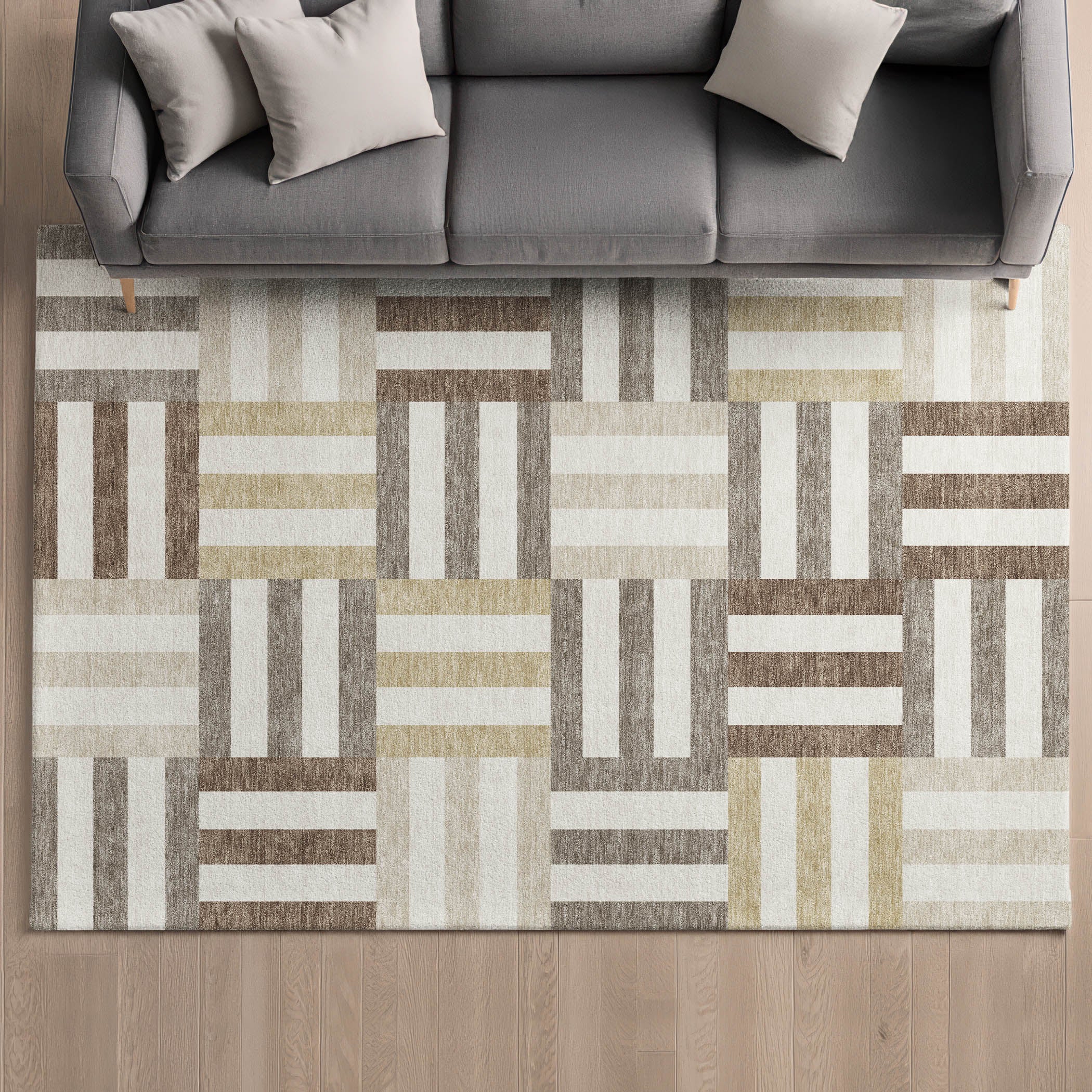 Bruges Machine Washable Transitional Ivory Rug 3' x 5' #shape_Rectangle