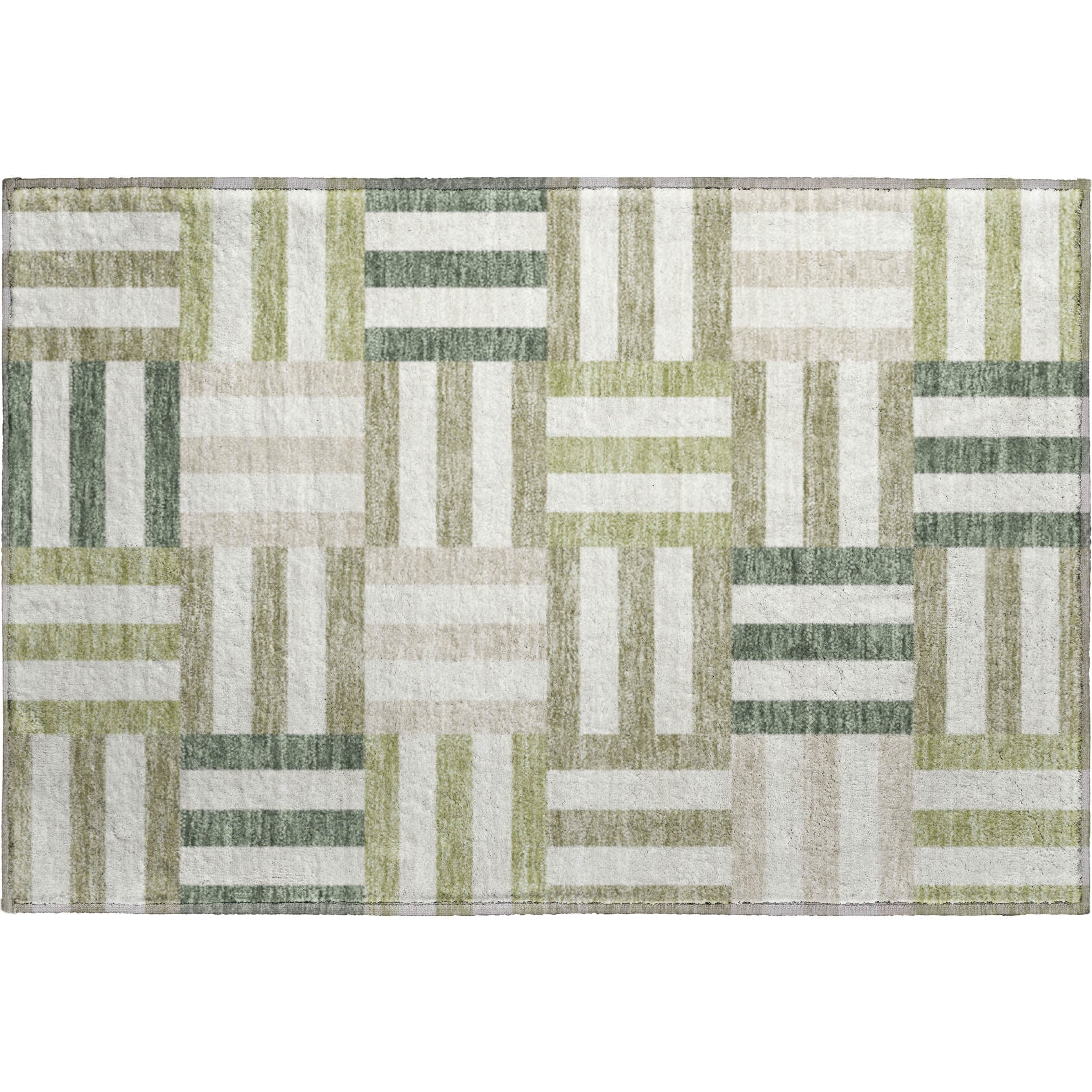 Bruges Machine Washable Transitional Sage Green Rug 1'8" x 2'6" #shape_Rectangle