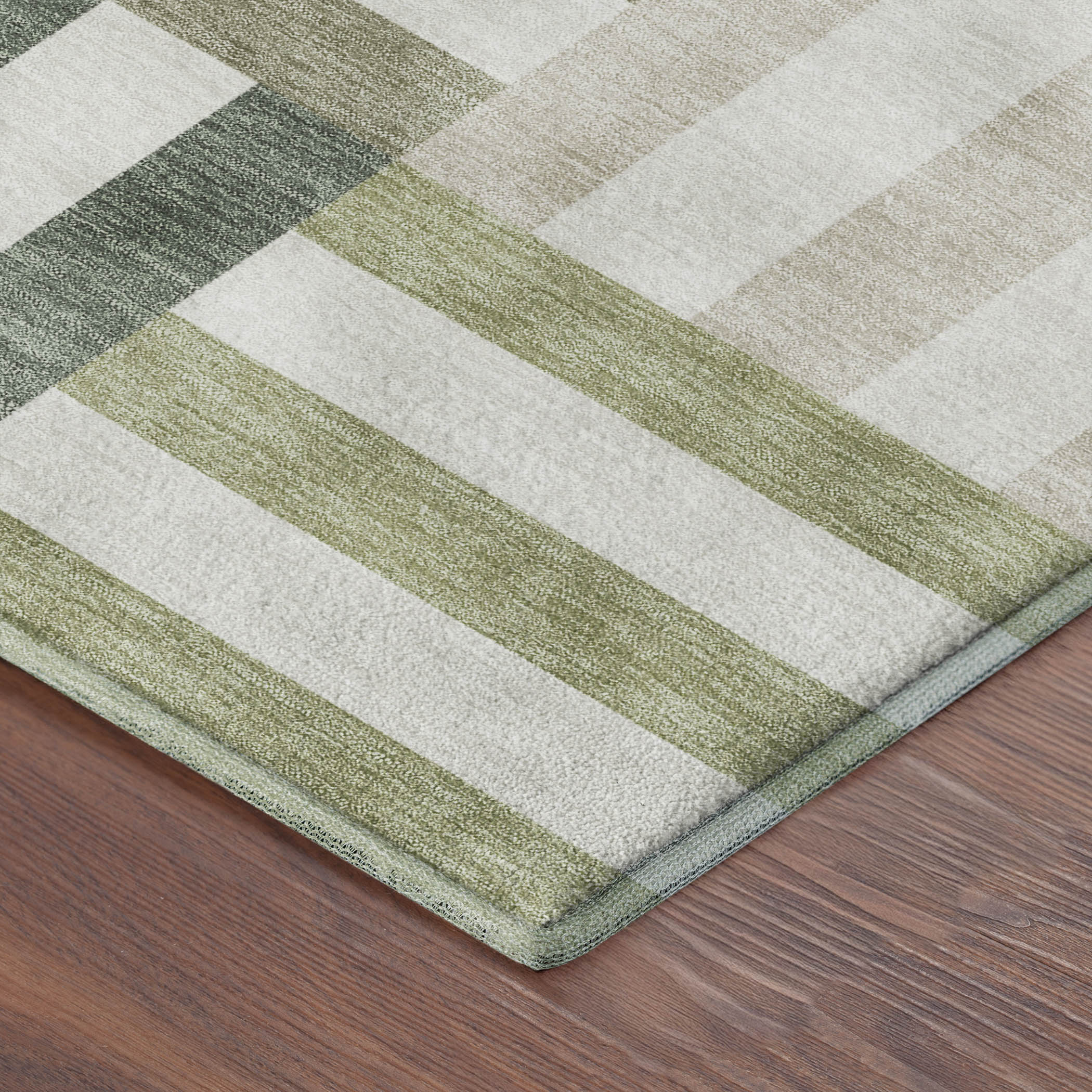 Bruges Machine Washable Transitional Sage Green Rug 1'8" x 2'6" #shape_Rectangle