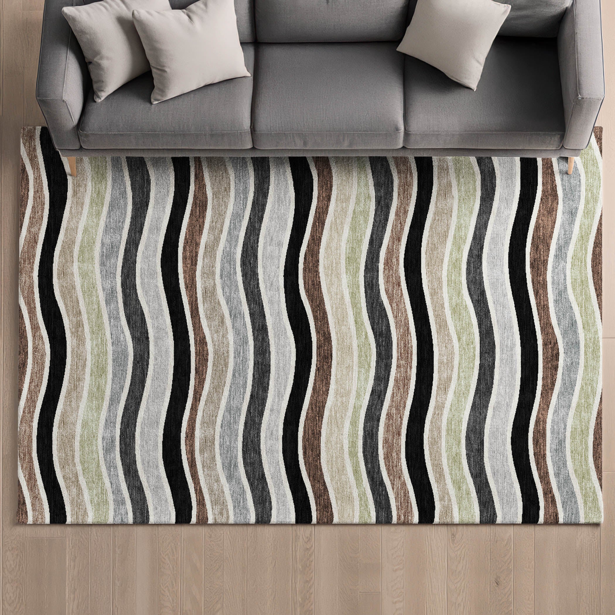 Marrakech Machine Washable Transitional Black Rug 3' x 5' #shape_Rectangle