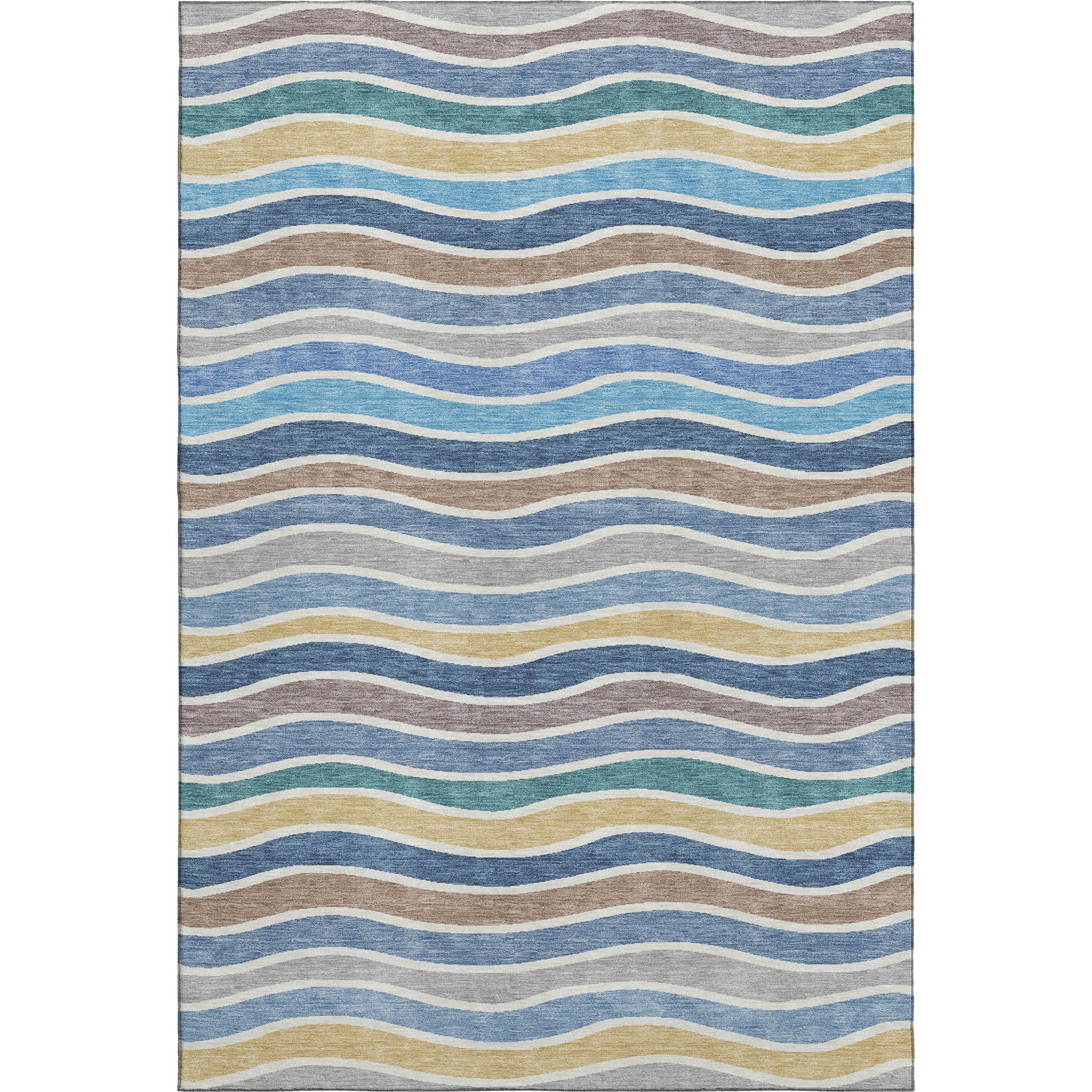 Marrakech Machine Washable Transitional Blue Rug 3' x 5' #shape_Rectangle