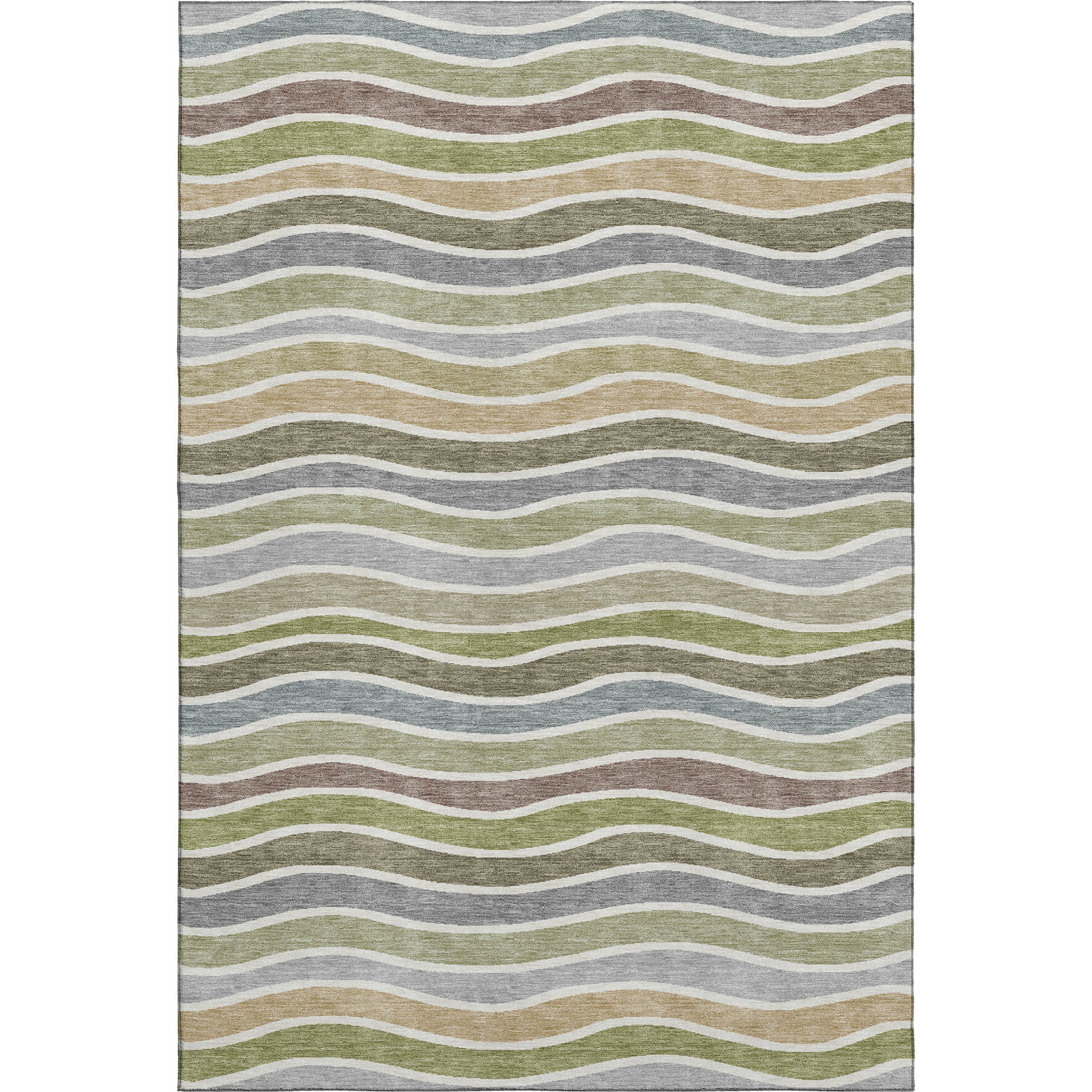 Marrakech Machine Washable Transitional Fern Green Rug 3' x 5' #shape_Rectangle