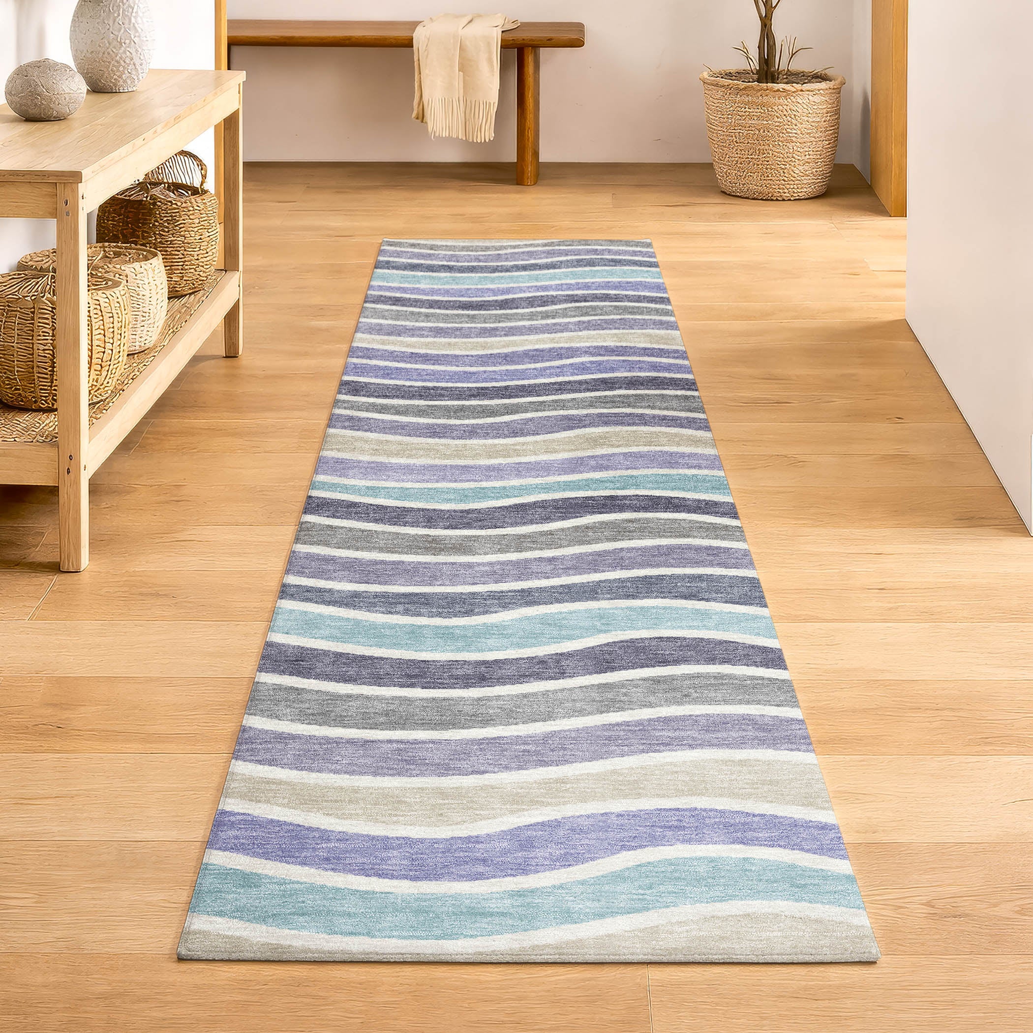 Marrakech Machine Washable Transitional Lavender Purple Rug 2'3" x 7'6" #shape_Runner
