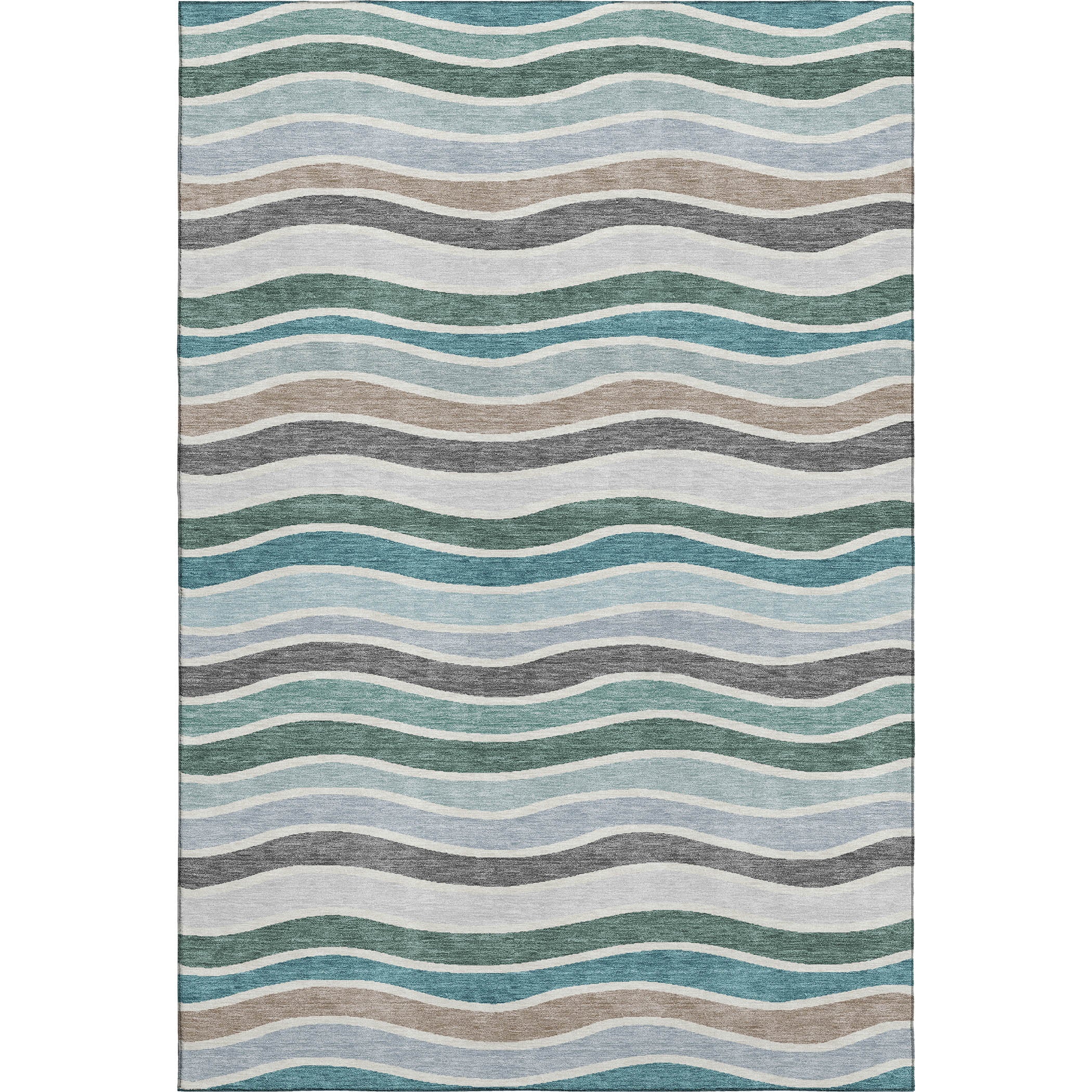 Marrakech Machine Washable Transitional Teal Rug 3' x 5' #shape_Rectangle