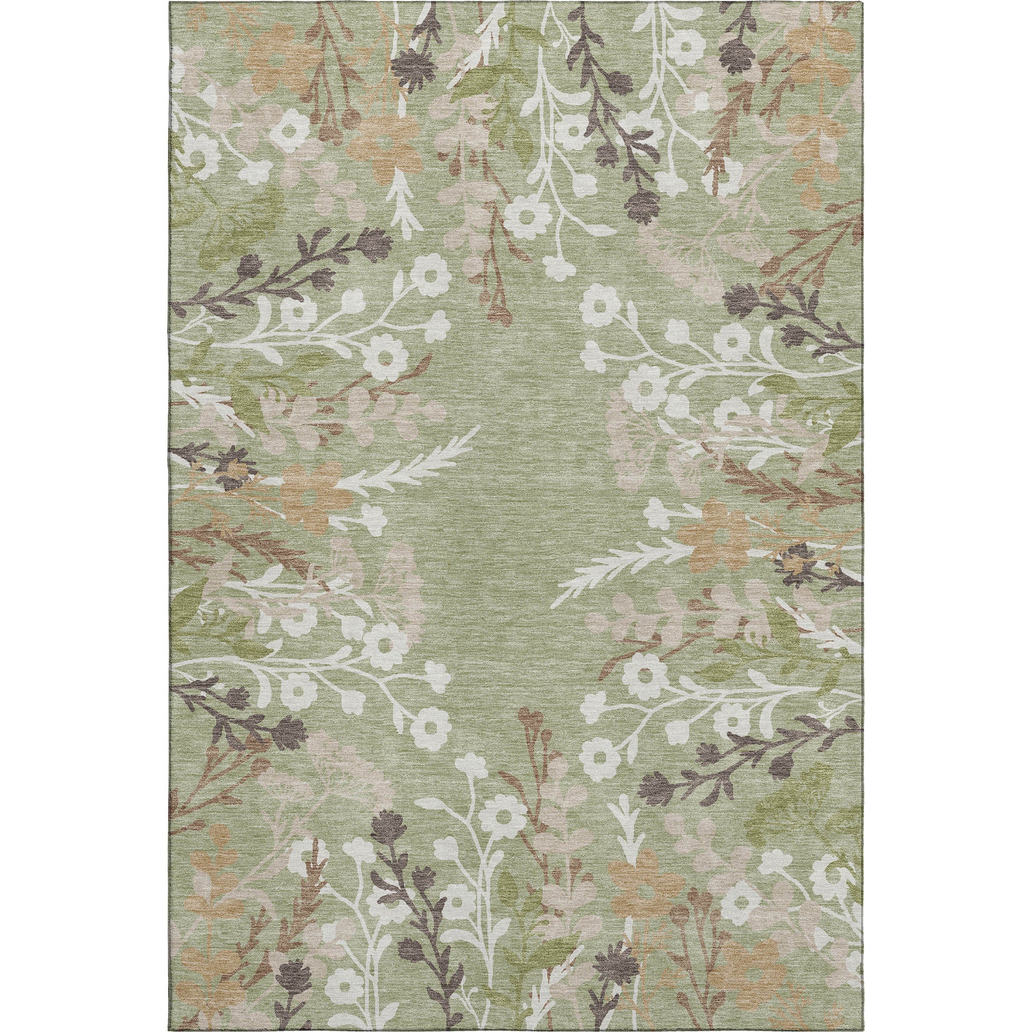 Mostar Machine Washable Transitional Aloe Green Rug 3' x 5' #shape_Rectangle