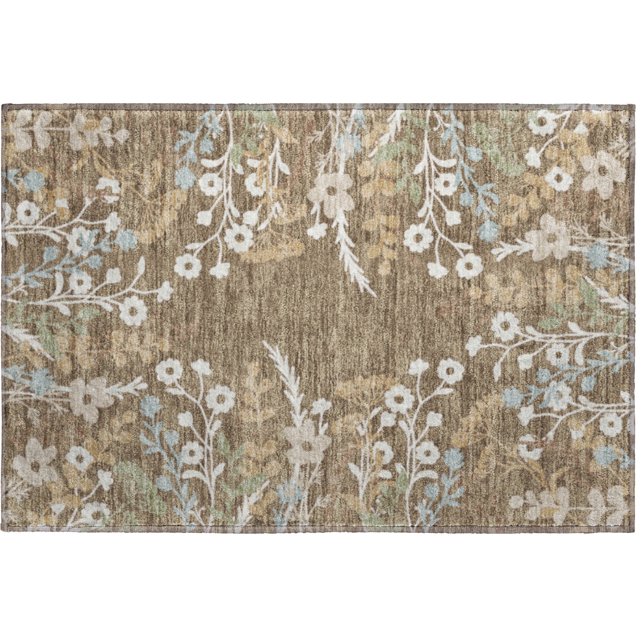 Mostar Machine Washable Transitional Chocolate Brown Rug 1'8" x 2'6" #shape_Rectangle