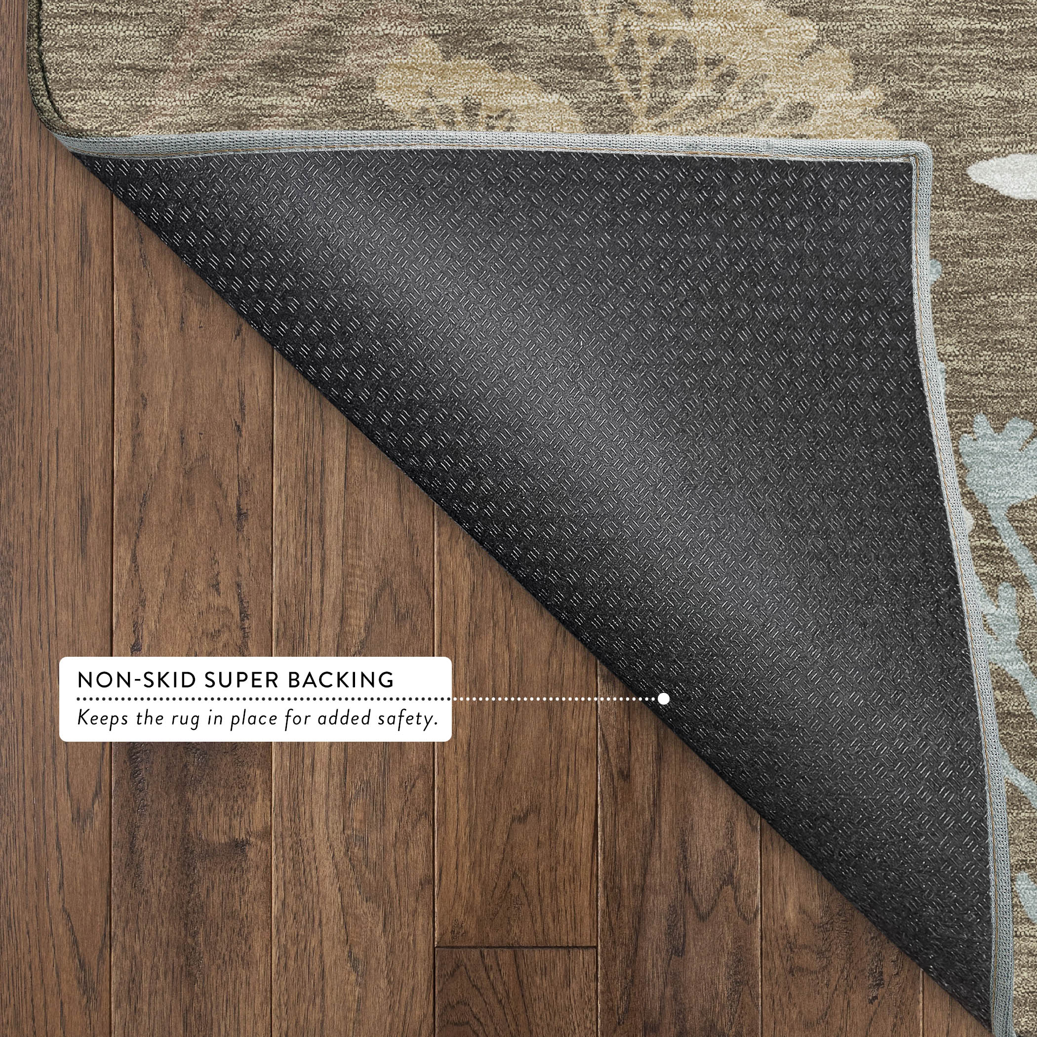 Mostar Machine Washable Transitional Chocolate Brown Rug 1'8" x 2'6" #shape_Rectangle