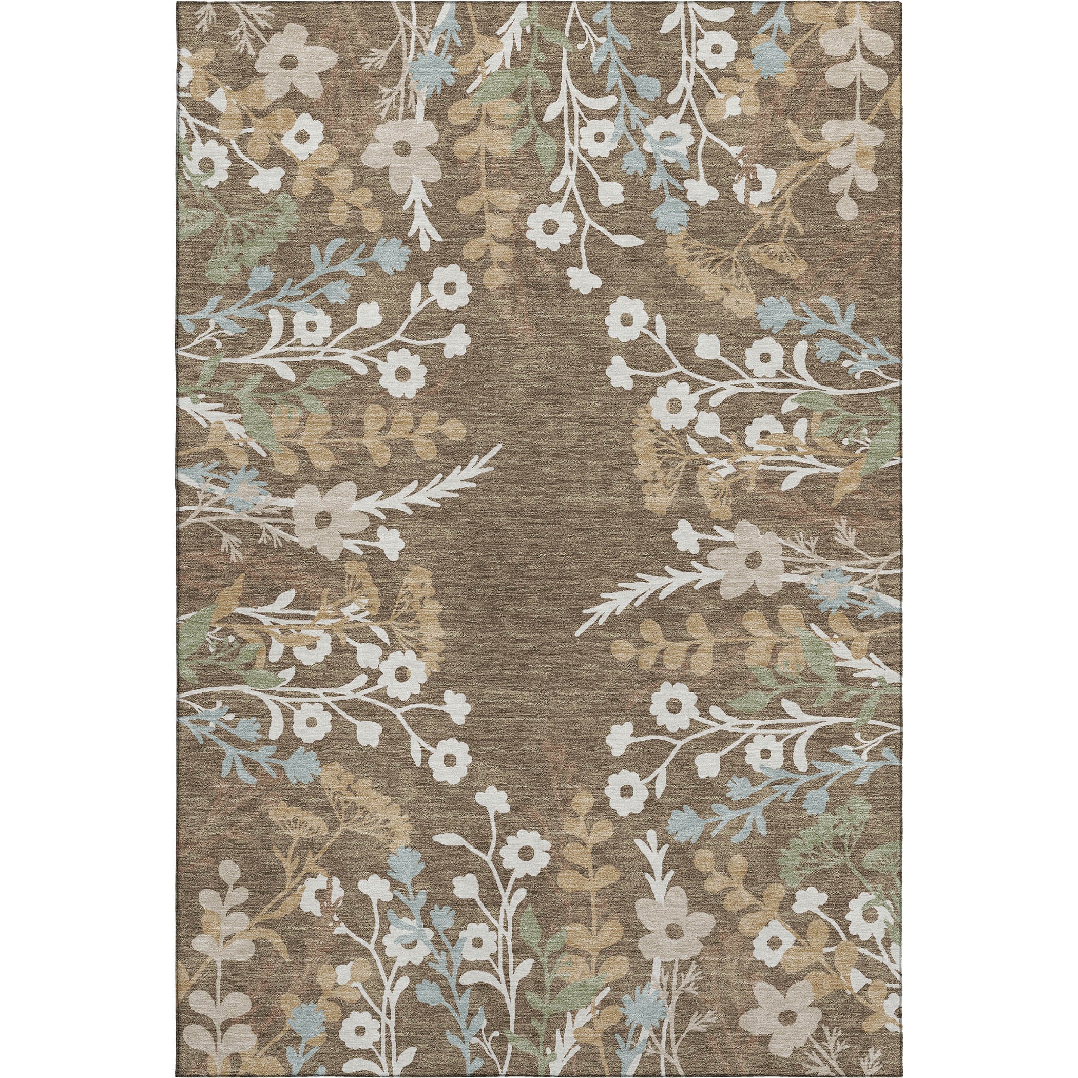 Mostar Machine Washable Transitional Chocolate Brown Rug 3' x 5' #shape_Rectangle