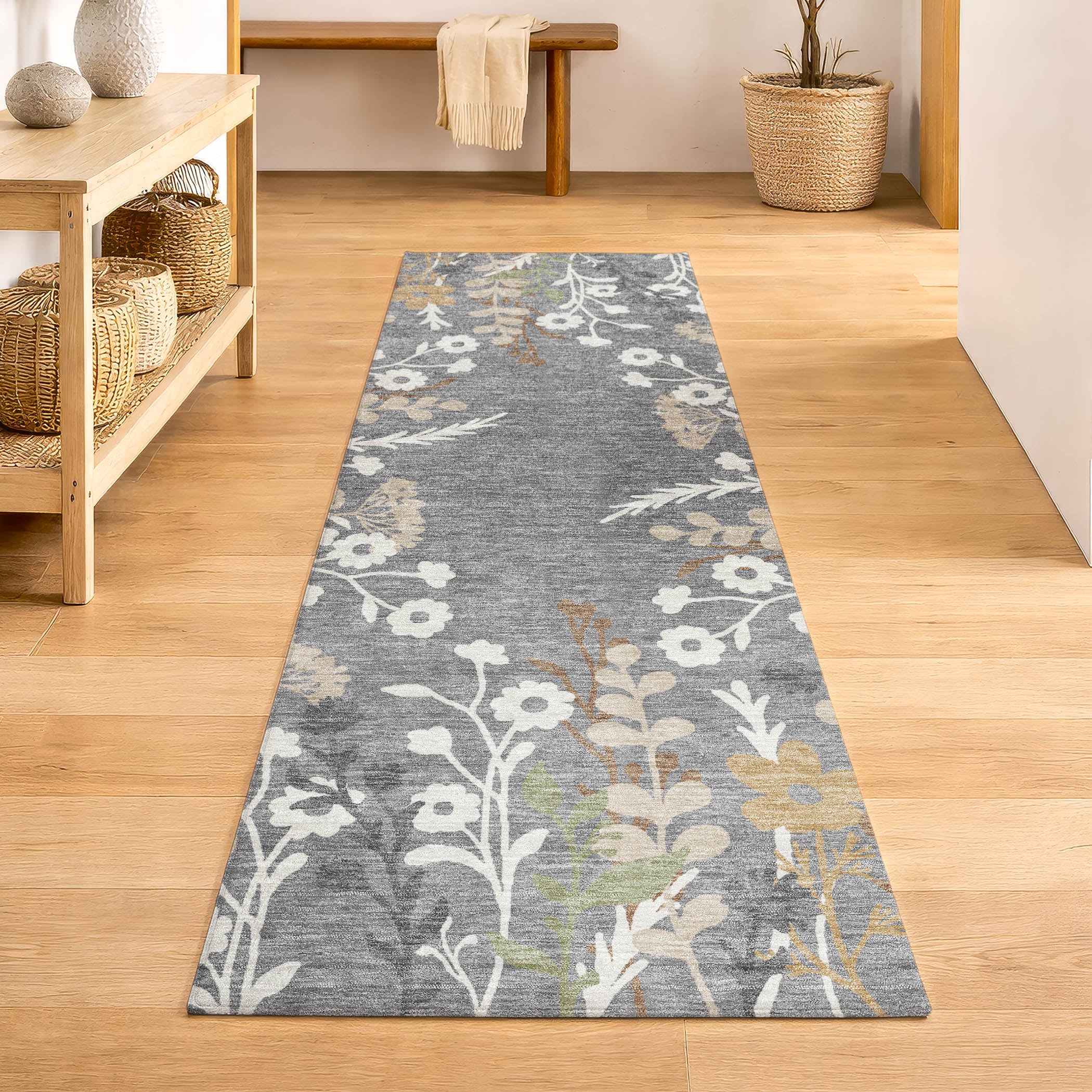 Mostar Machine Washable Transitional Gray Rug 2'3" x 7'6" #shape_Runner