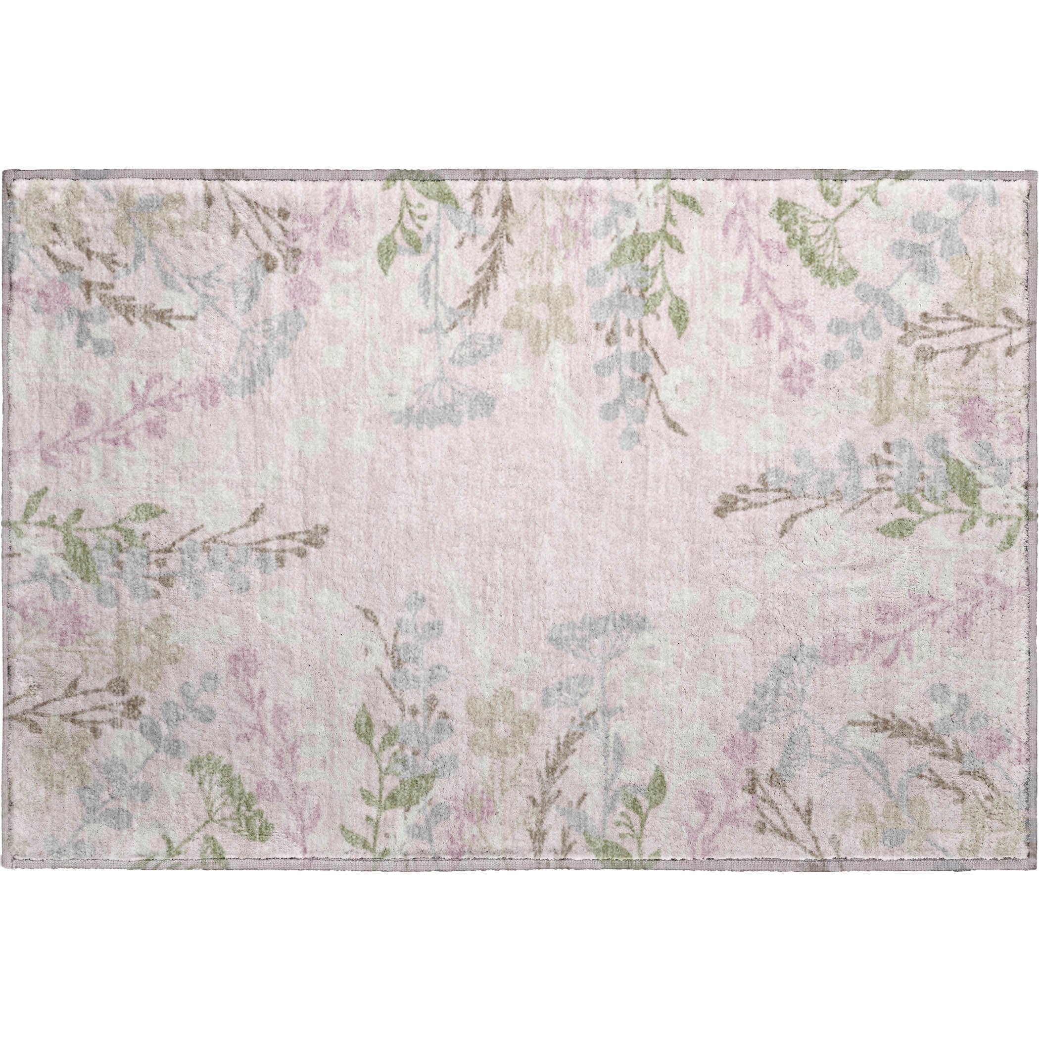 Mostar Machine Washable Transitional Pink Rug 1'8" x 2'6" #shape_Rectangle