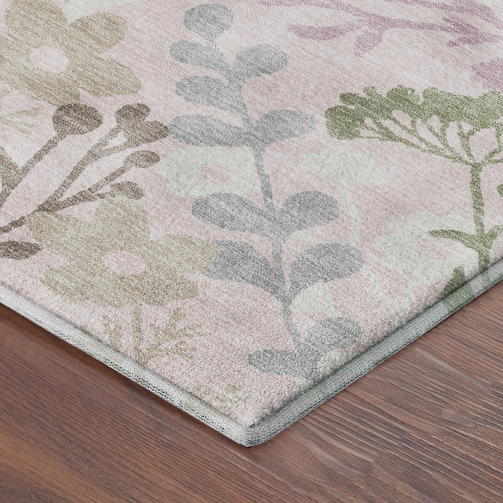 Mostar Machine Washable Transitional Pink Rug 1'8" x 2'6" #shape_Rectangle