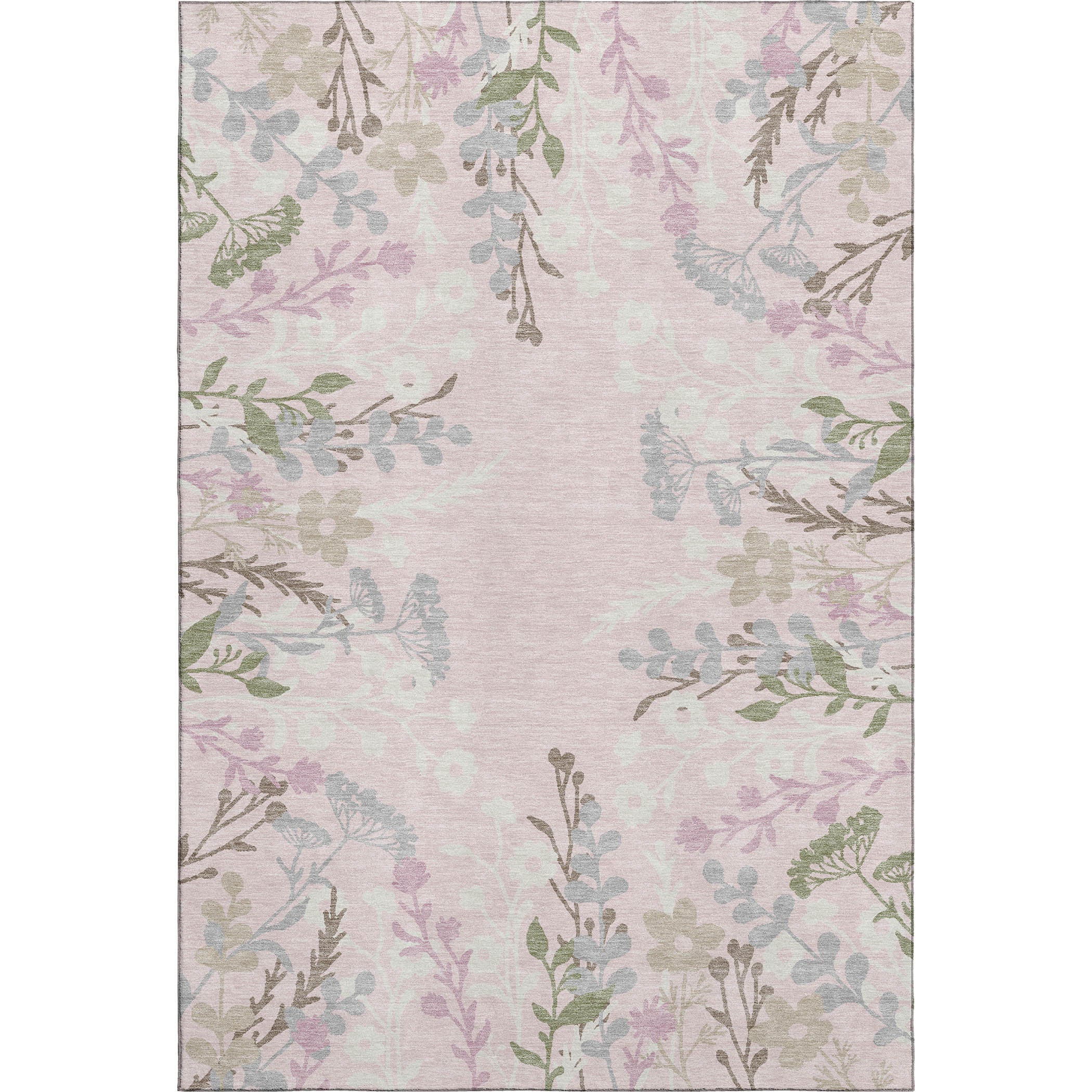 Mostar Machine Washable Transitional Pink Rug 3' x 5' #shape_Rectangle