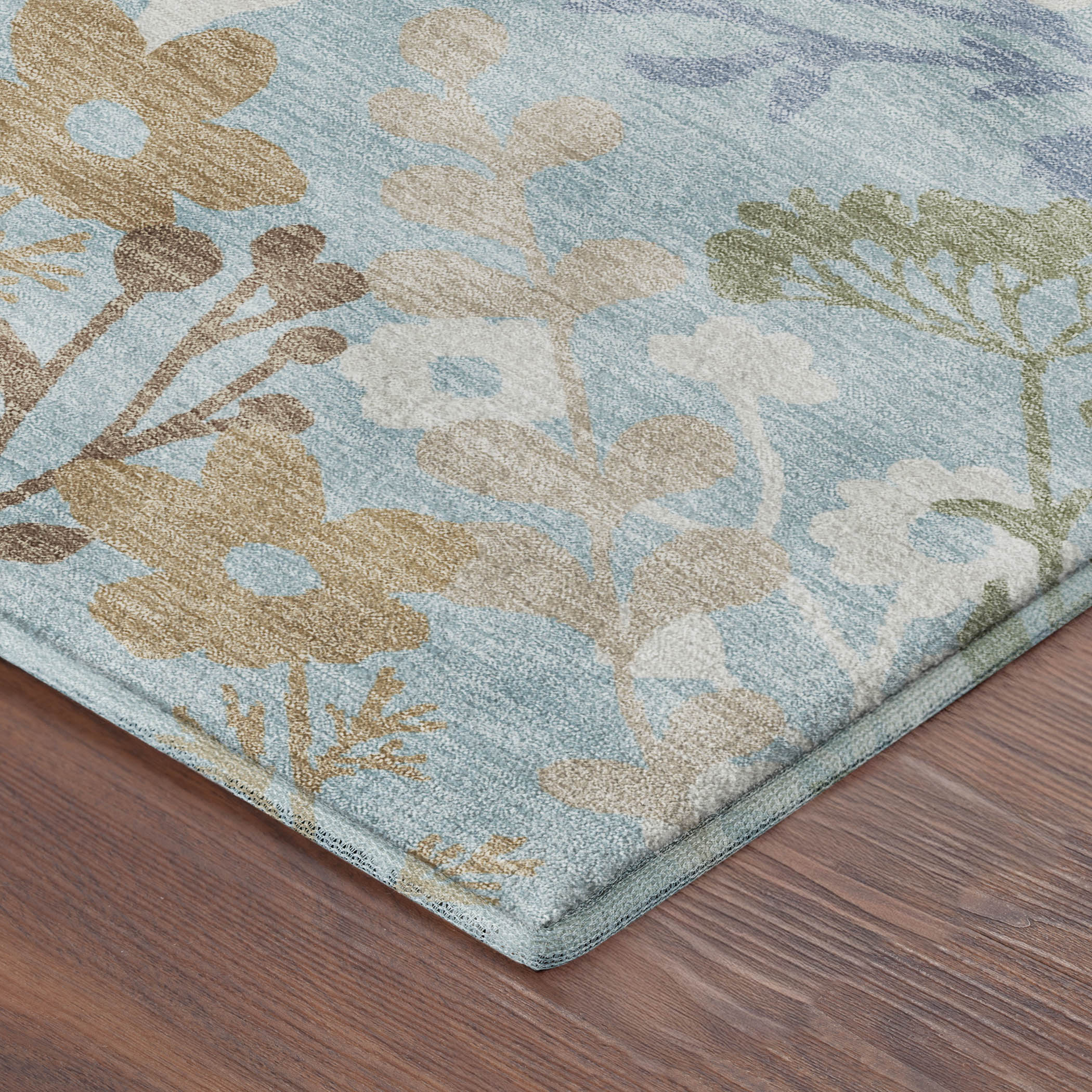 Mostar Machine Washable Transitional Sky Blue Rug 1'8" x 2'6" #shape_Rectangle