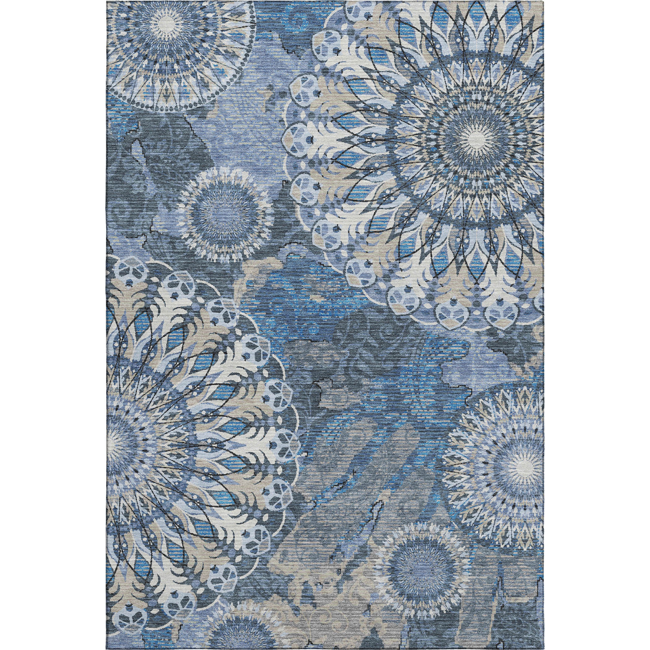 Marrakech Machine Washable Transitional Blue Rug 3' x 5' #shape_Rectangle