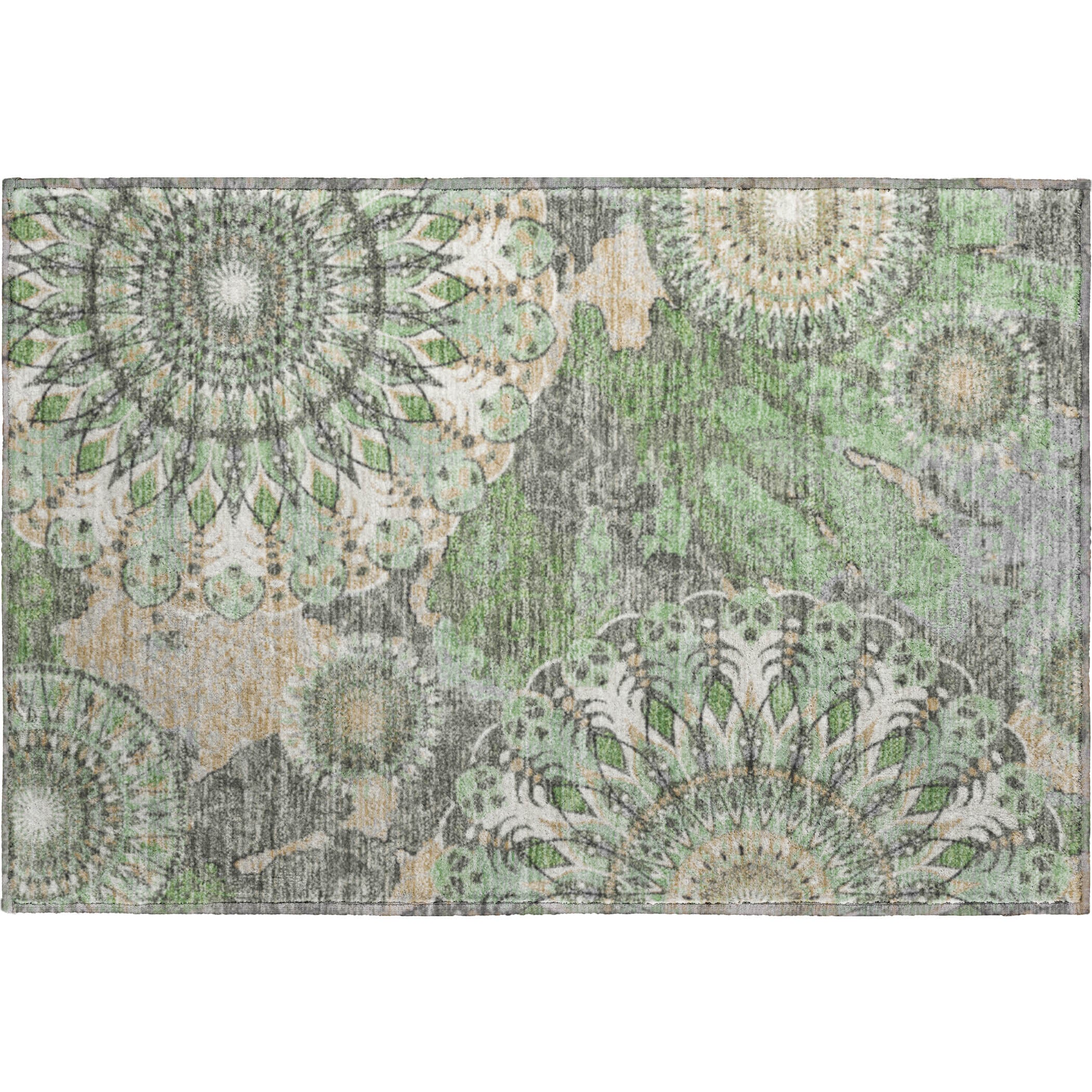 Marrakech Machine Washable Transitional Green Rug 1'8" x 2'6" #shape_Rectangle