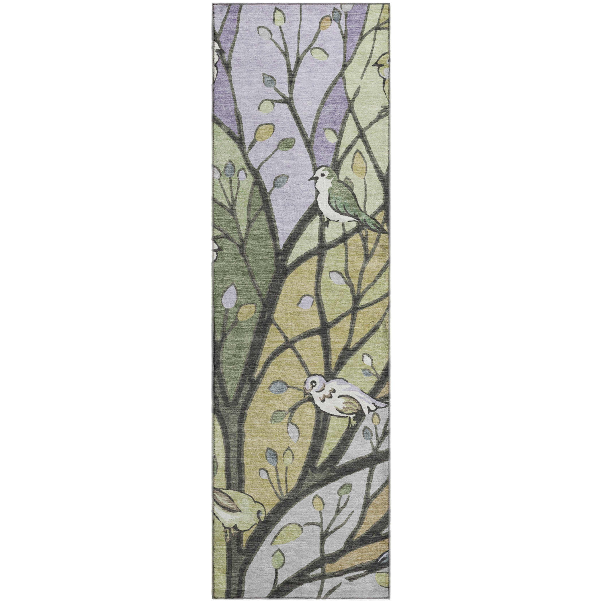 Sintra Machine Washable Transitional Aloe Green Rug 2'3" x 7'6" #shape_Runner