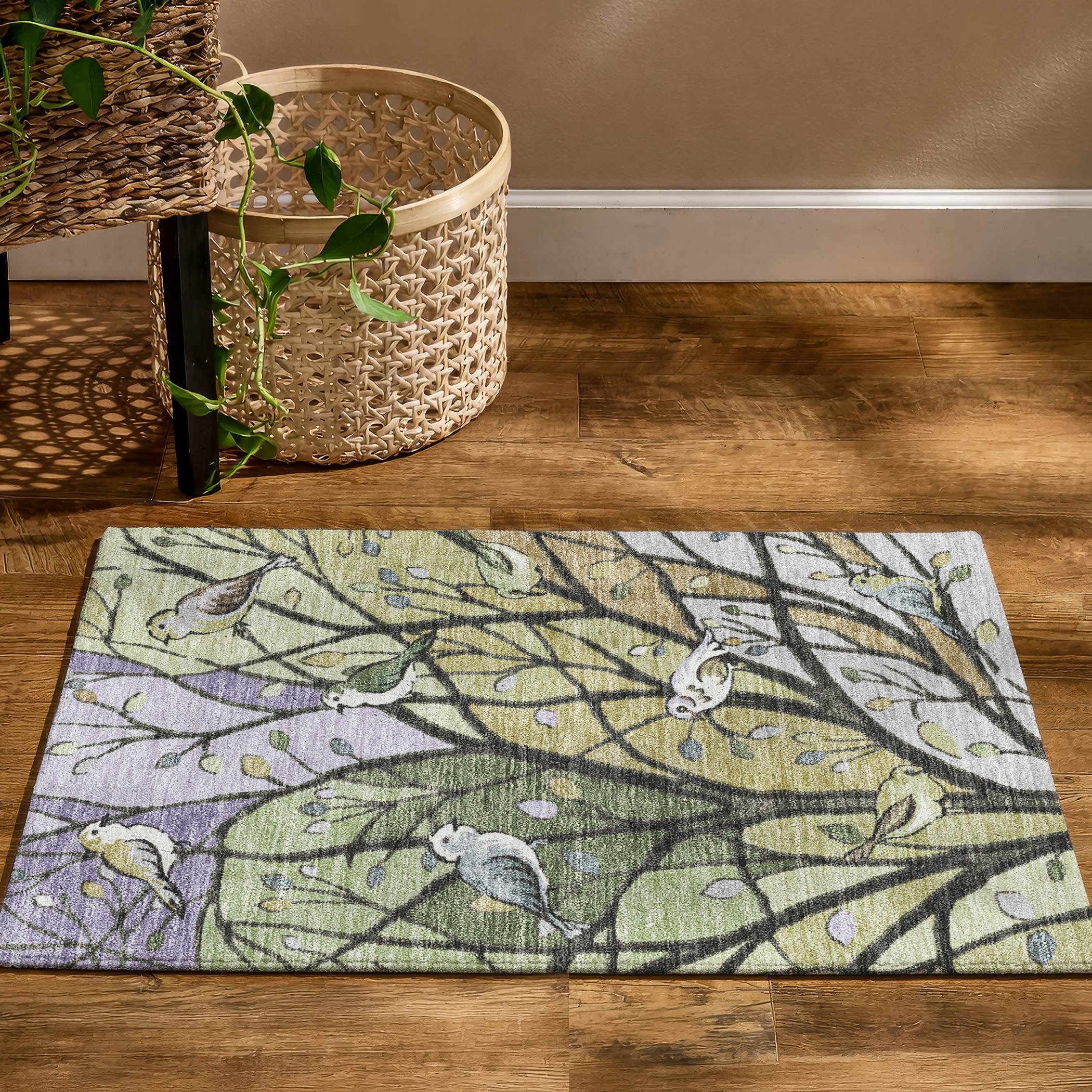 Sintra Machine Washable Transitional Aloe Green Rug 1'8" x 2'6" #shape_Rectangle