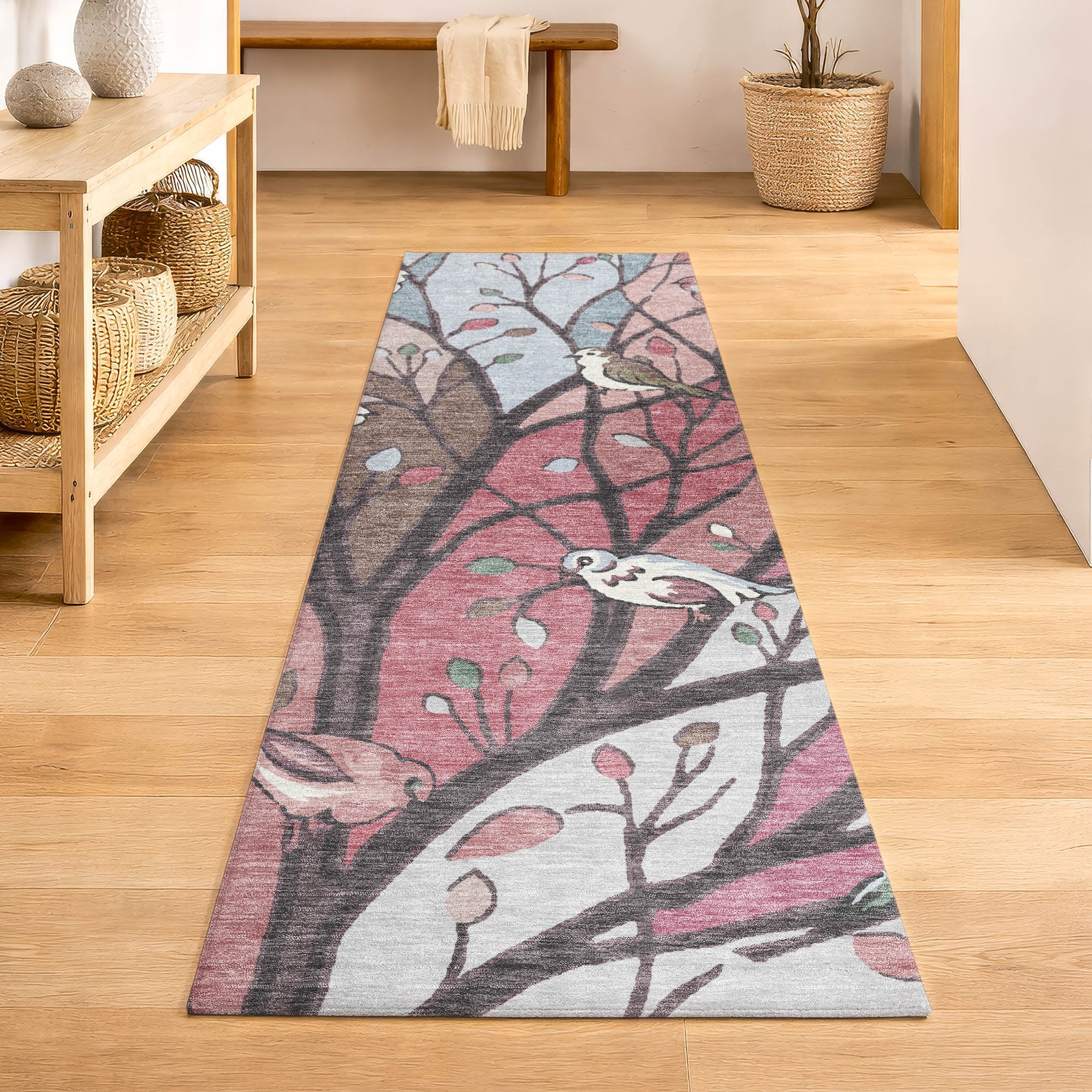 Sintra Machine Washable Transitional Blush Pink Rug 2'3" x 7'6" #shape_Runner