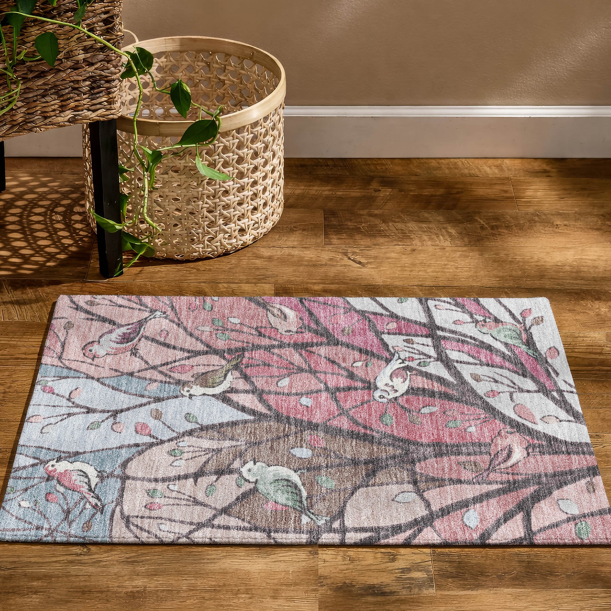 Sintra Machine Washable Transitional Blush Pink Rug 1'8" x 2'6" #shape_Rectangle