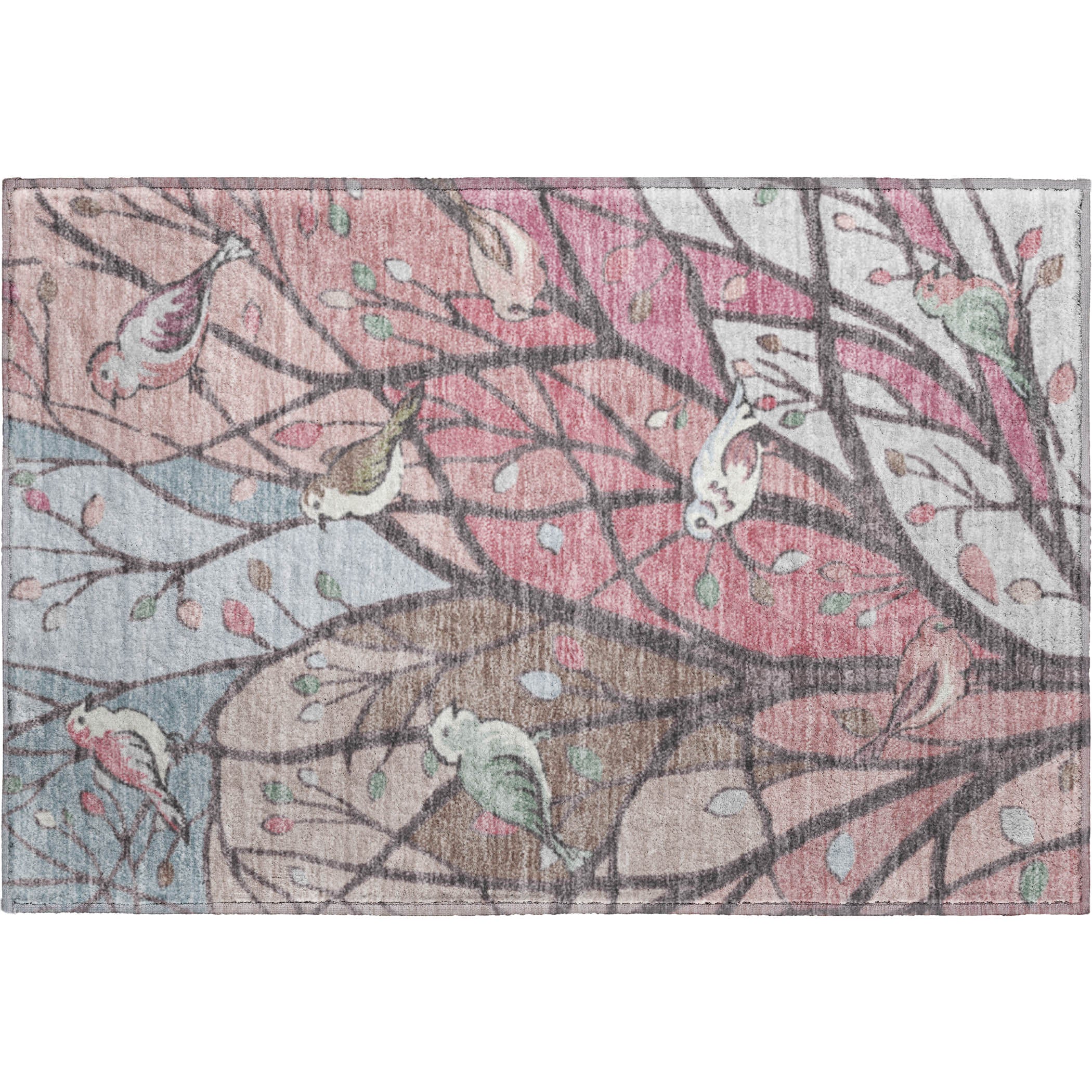 Sintra Machine Washable Transitional Blush Pink Rug 1'8" x 2'6" #shape_Rectangle