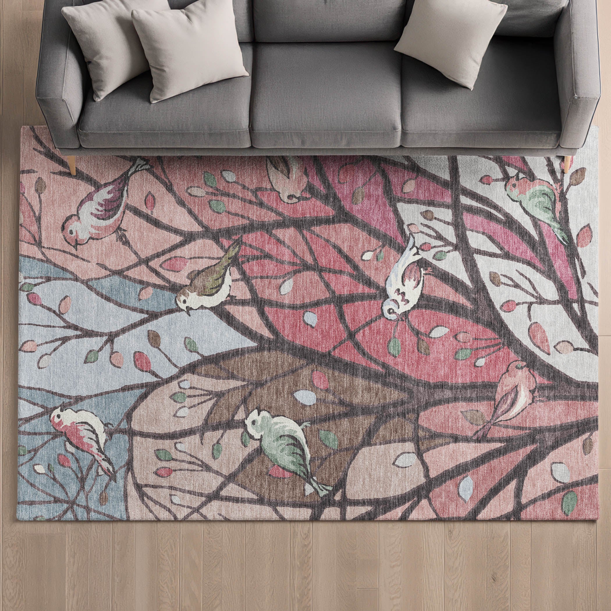 Sintra Machine Washable Transitional Blush Pink Rug 3' x 5' #shape_Rectangle