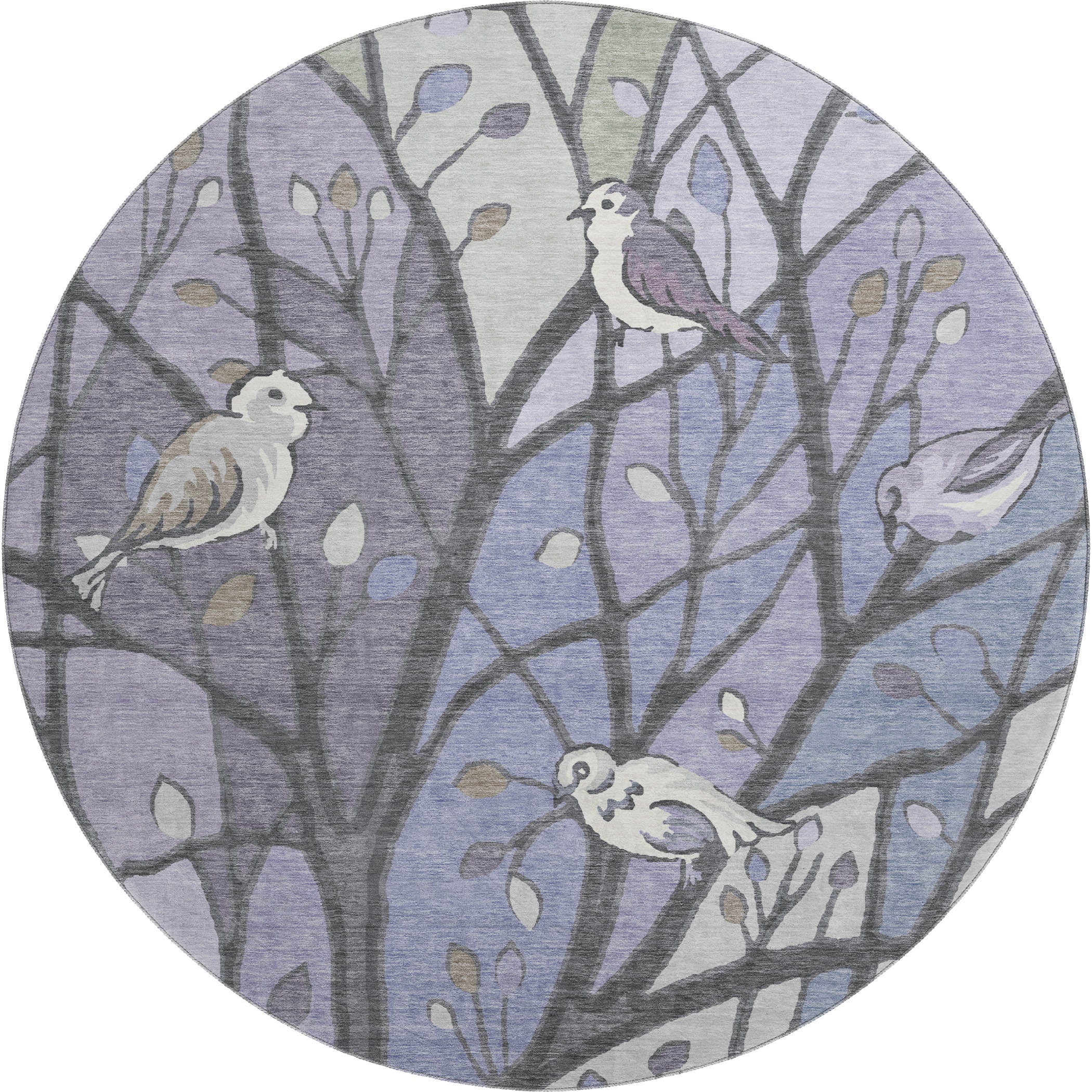 Sintra Machine Washable Transitional Purple Rug 8' x 8' #shape_Round