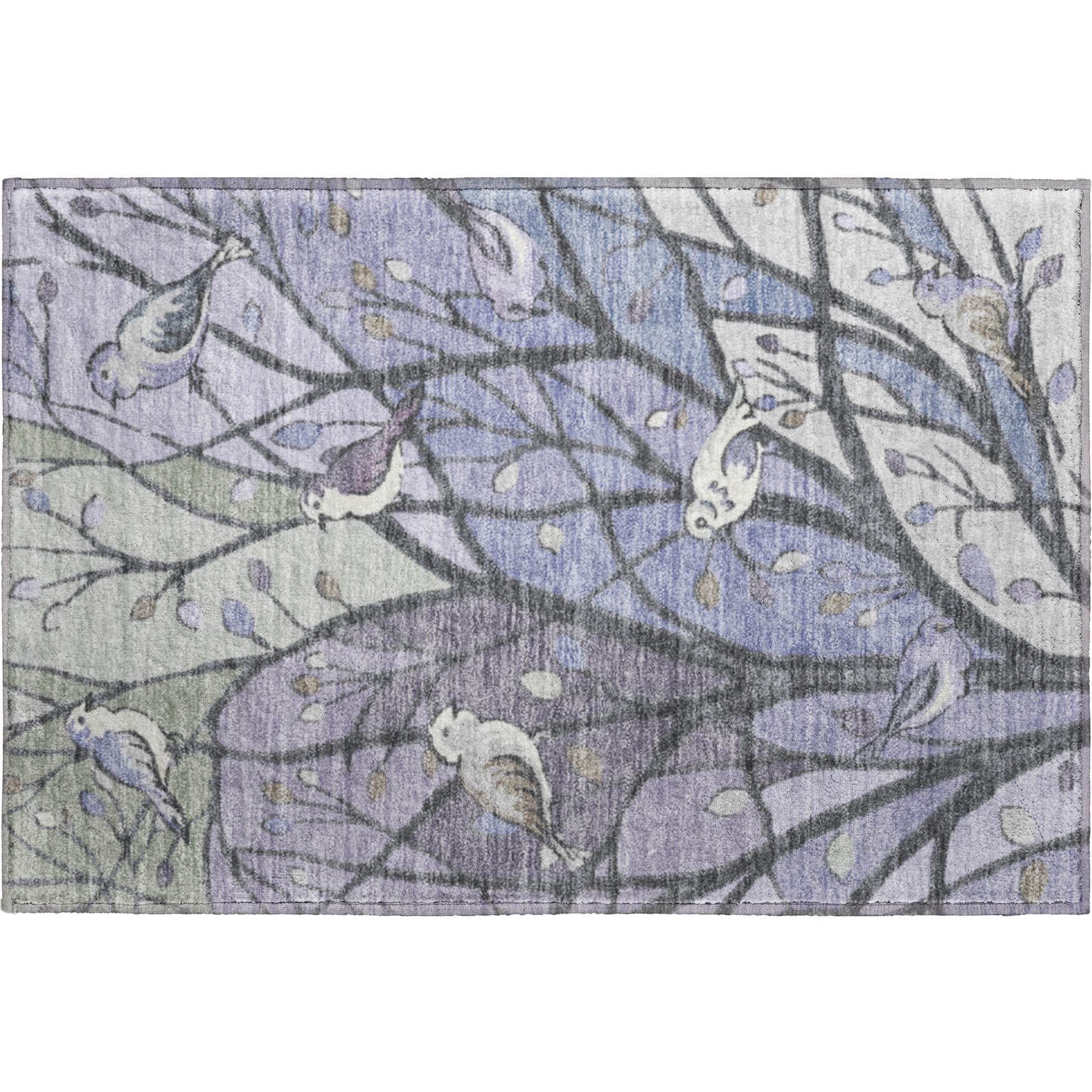 Sintra Machine Washable Transitional Purple Rug 1'8" x 2'6" #shape_Rectangle