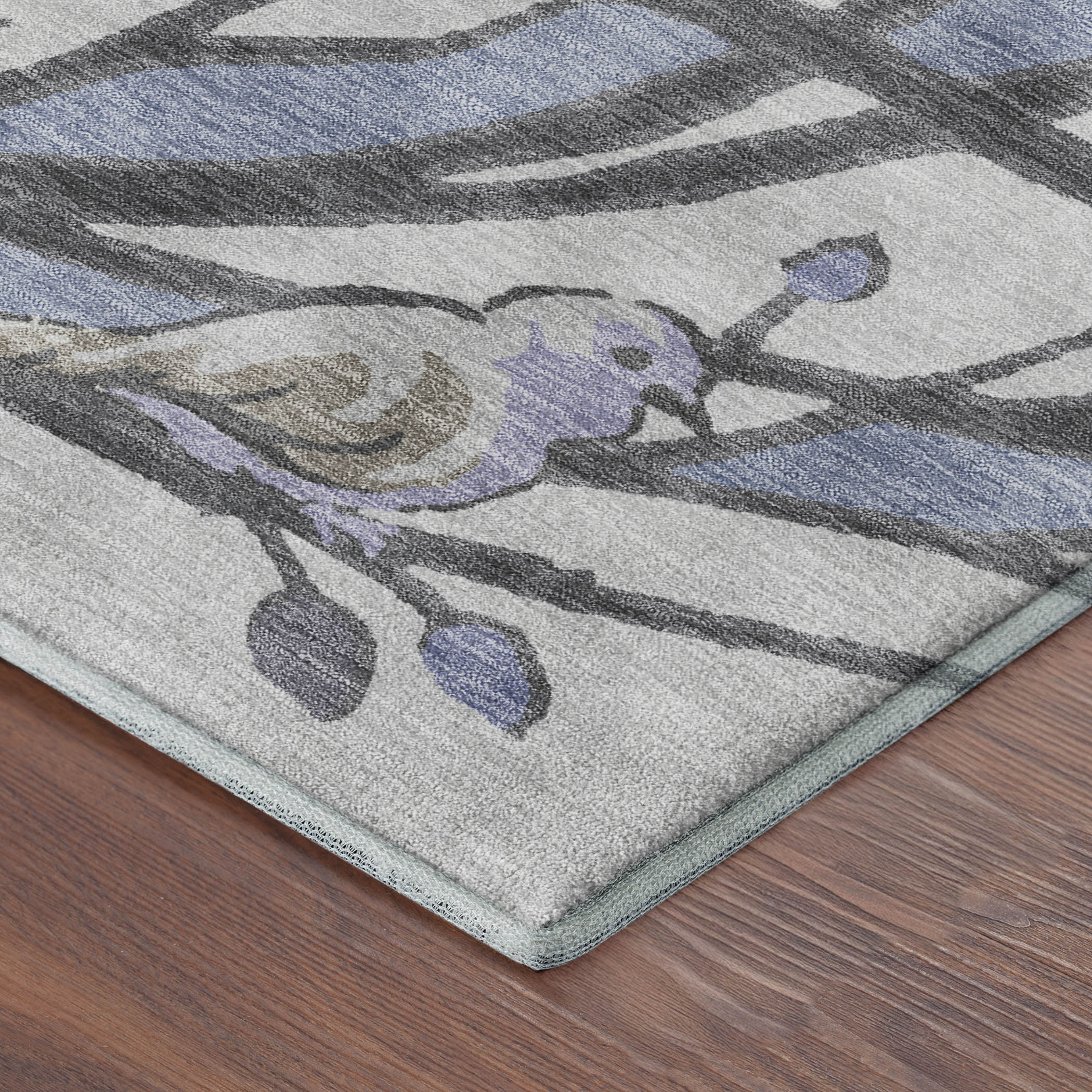 Sintra Machine Washable Transitional Purple Rug 1'8" x 2'6" #shape_Rectangle