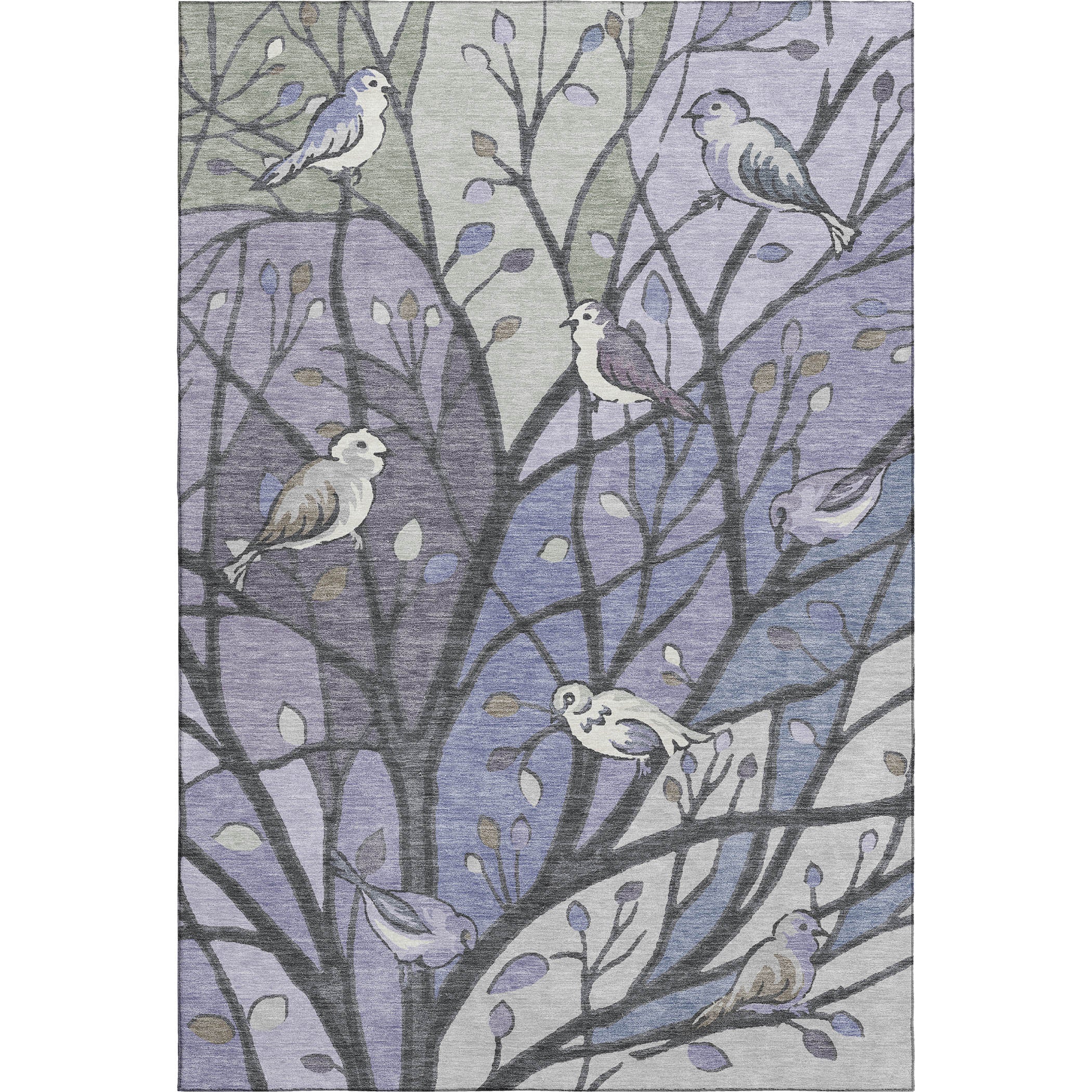 Sintra Machine Washable Transitional Purple Rug 3' x 5' #shape_Rectangle