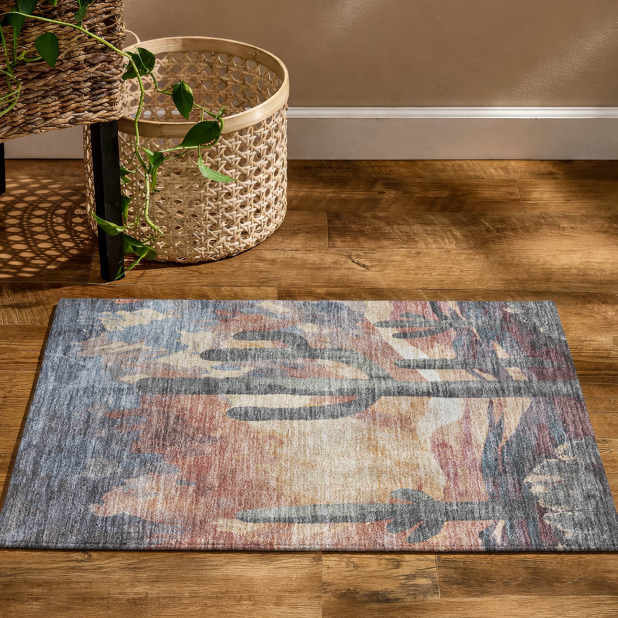 Cartagena Machine Washable Transitional Copper Orange Rug 1'8" x 2'6" #shape_Rectangle