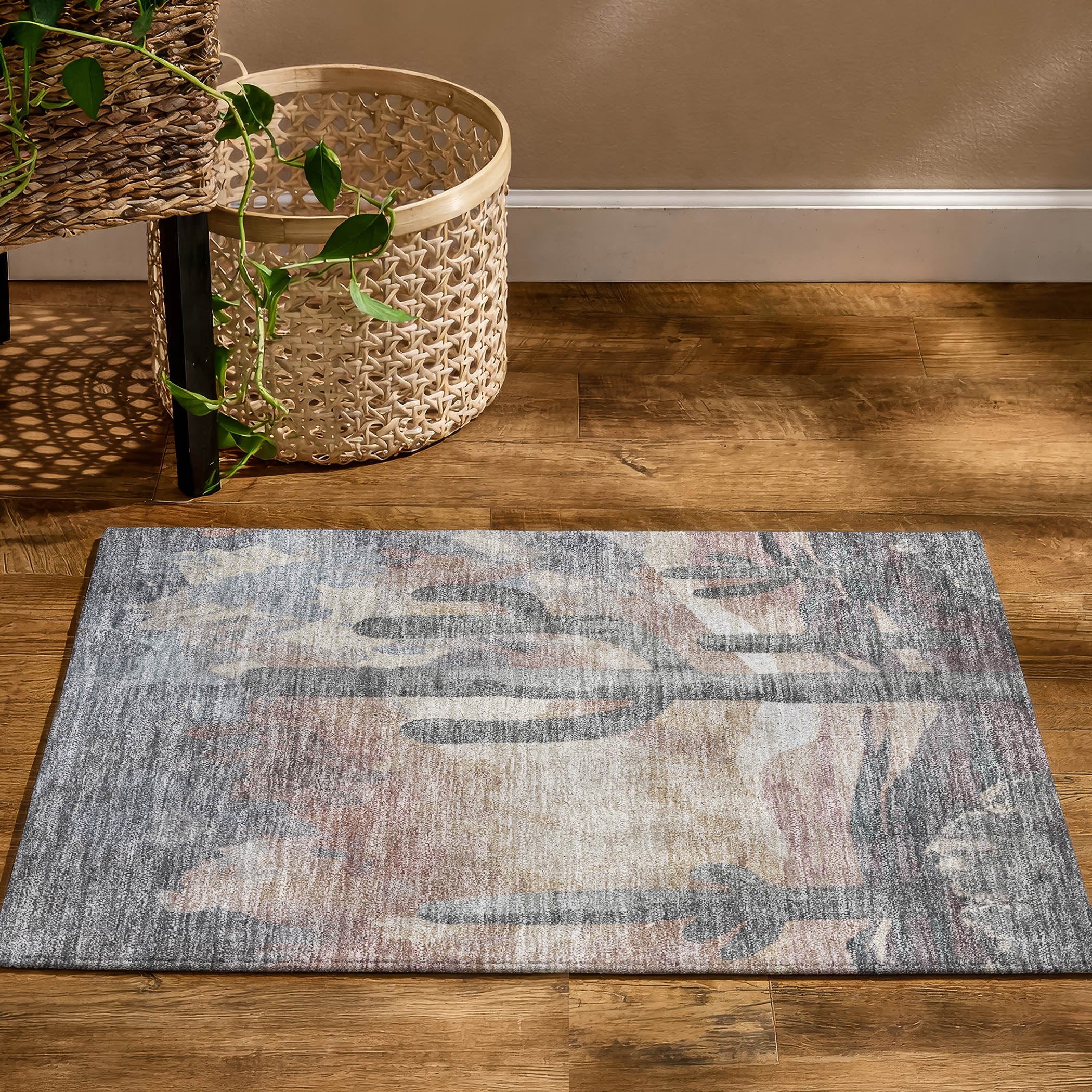 Cartagena Machine Washable Transitional Taupe Brown Rug 1'8" x 2'6" #shape_Rectangle