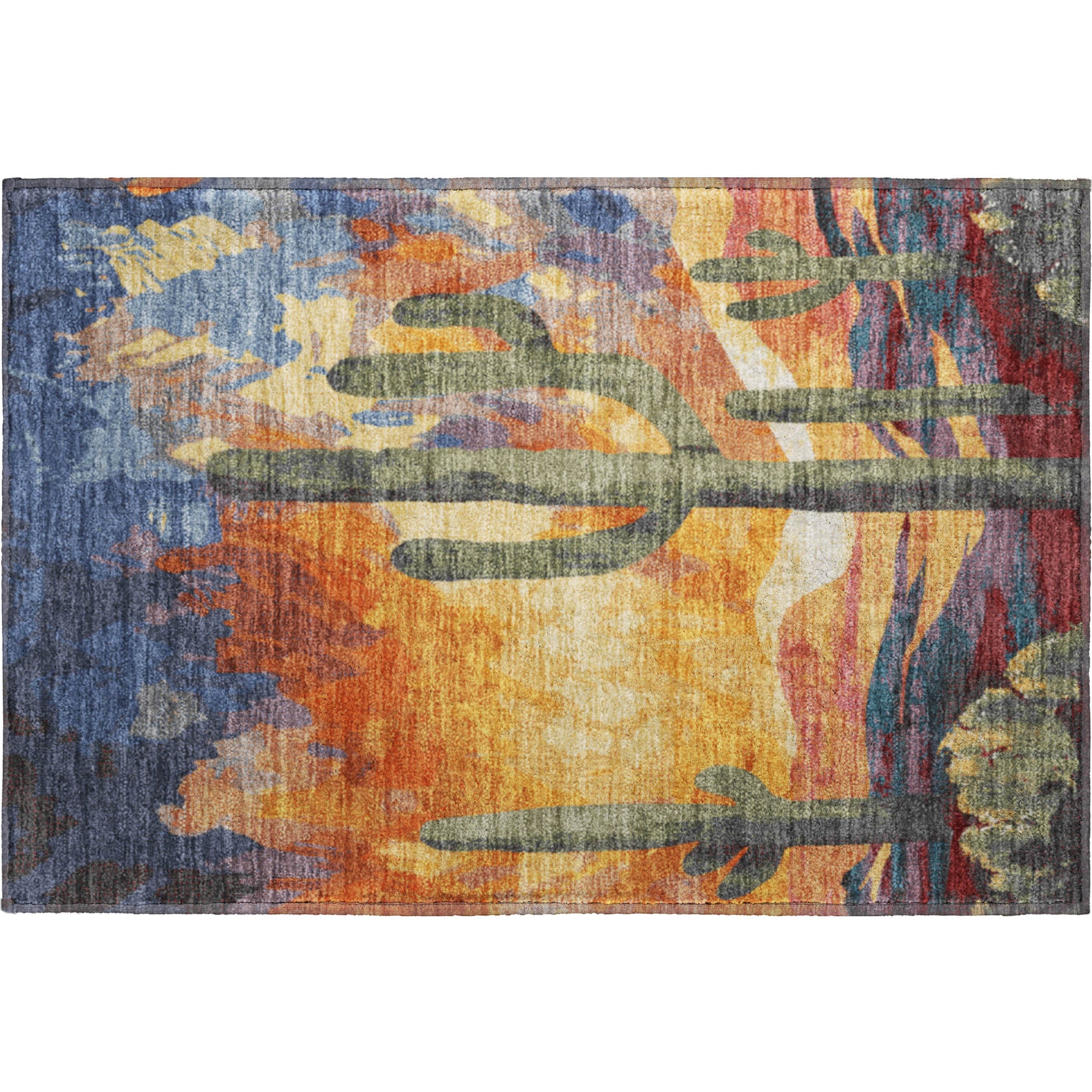 Cartagena Machine Washable Transitional Terracotta Orange Rug 1'8" x 2'6" #shape_Rectangle