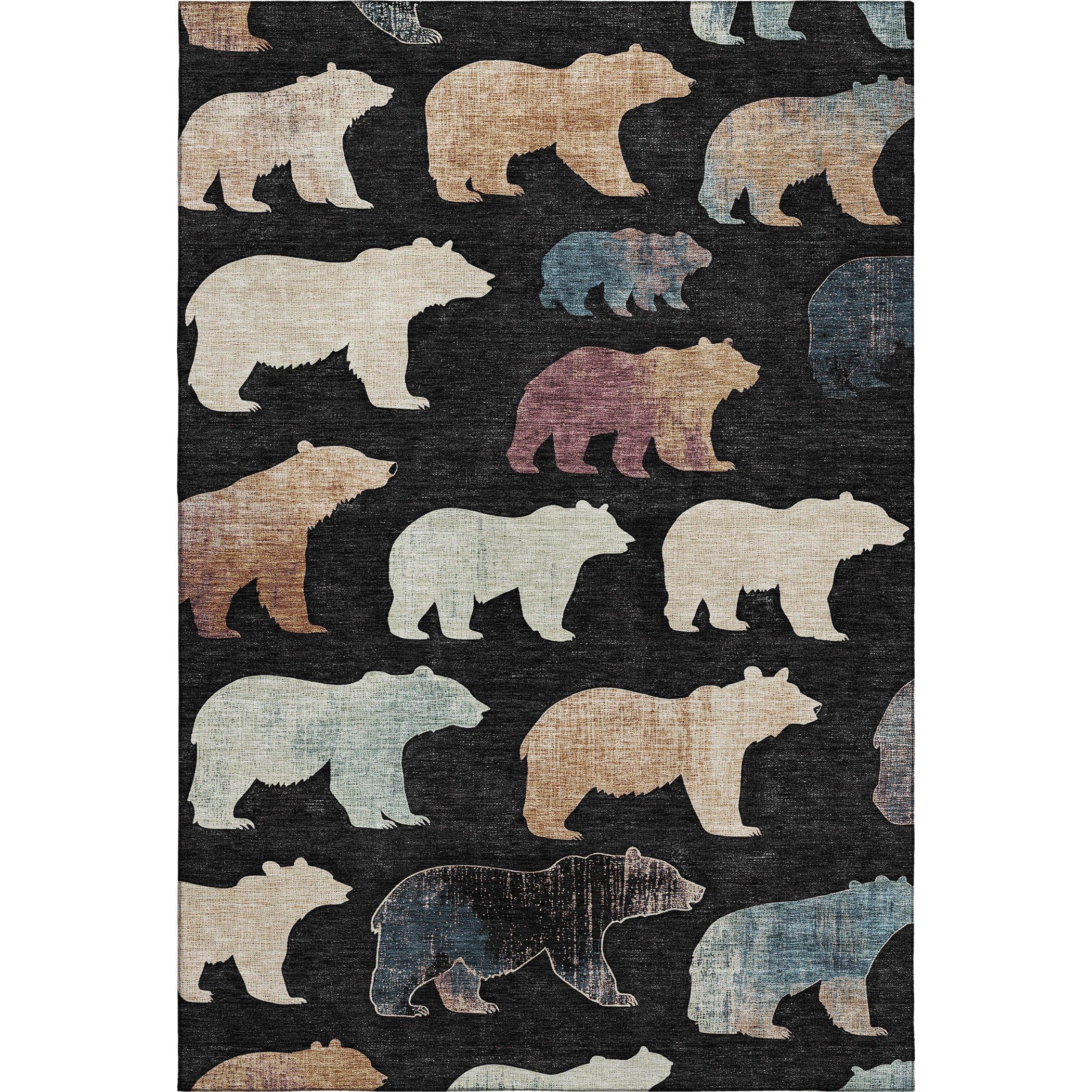 Porto Machine Washable Transitional Black Rug 3' x 5' #shape_Rectangle