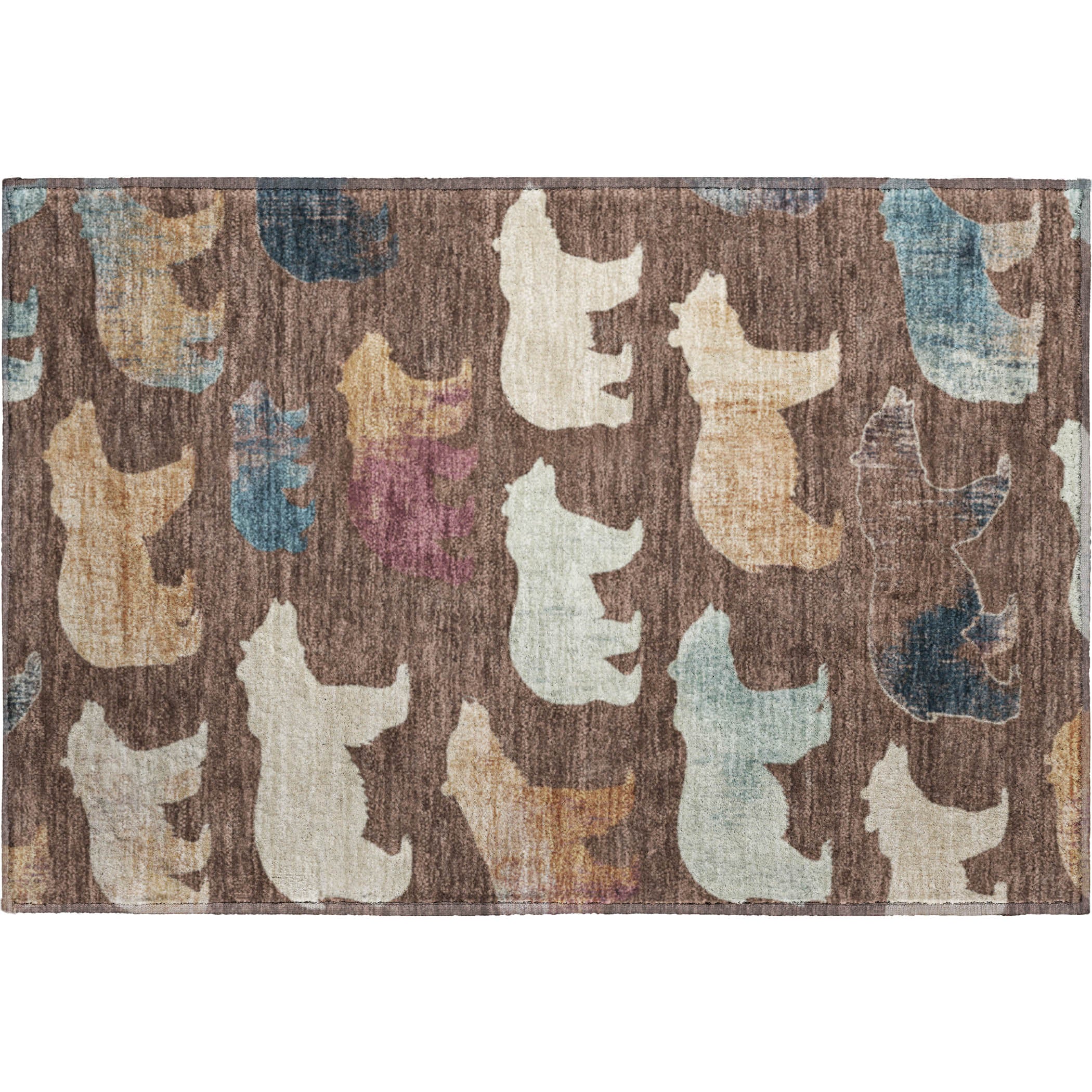 Porto Machine Washable Transitional Chocolate Brown Rug 1'8" x 2'6" #shape_Rectangle