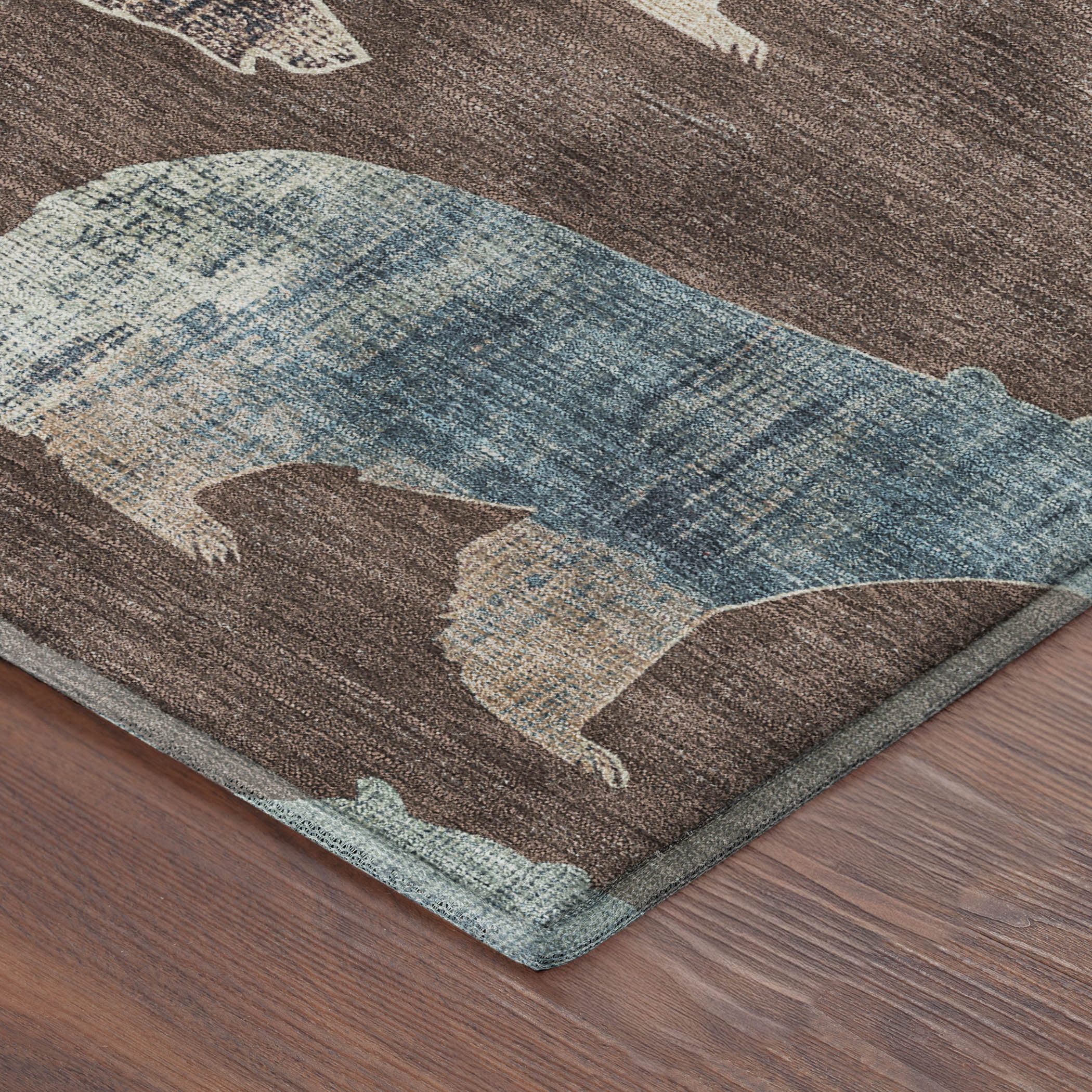 Porto Machine Washable Transitional Chocolate Brown Rug 1'8" x 2'6" #shape_Rectangle