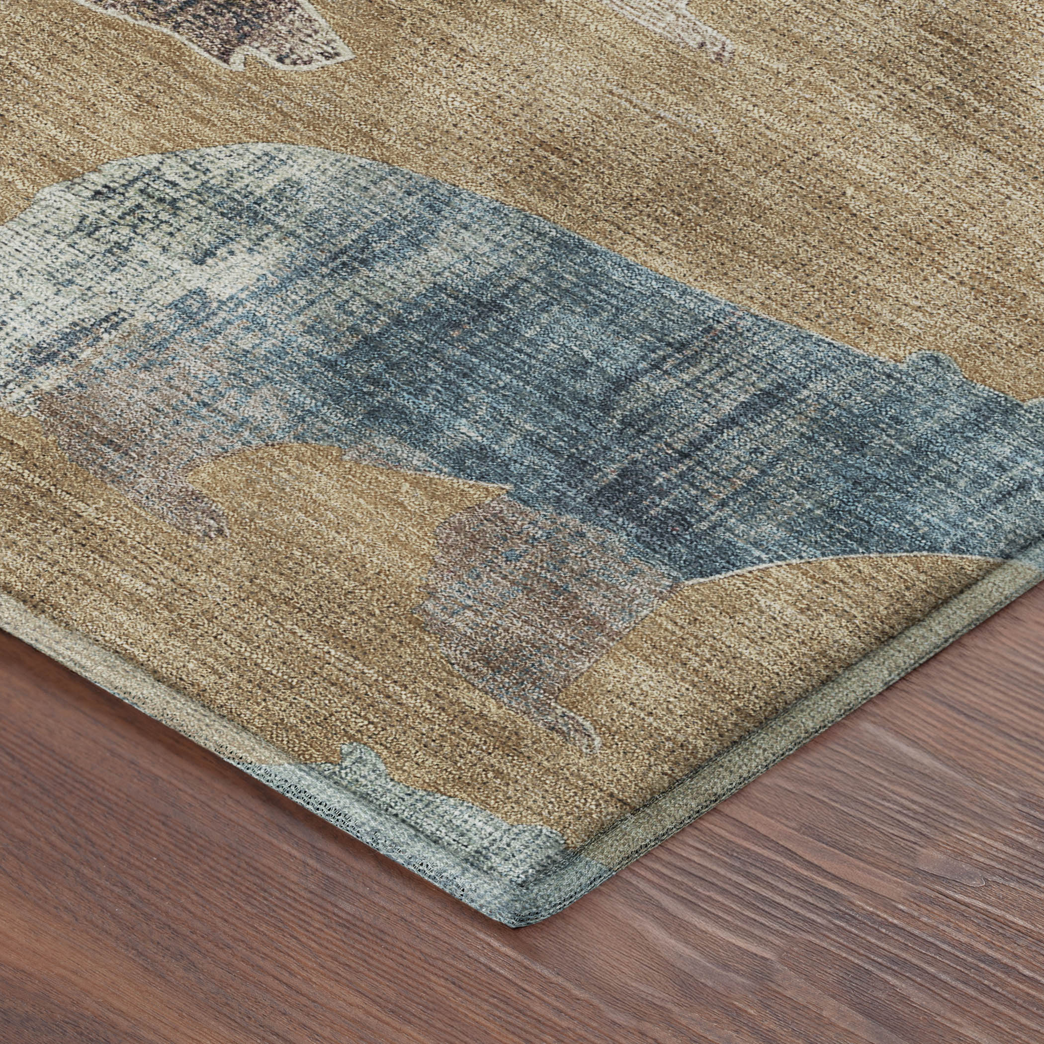 Porto Machine Washable Transitional Gold Rug 1'8" x 2'6" #shape_Rectangle