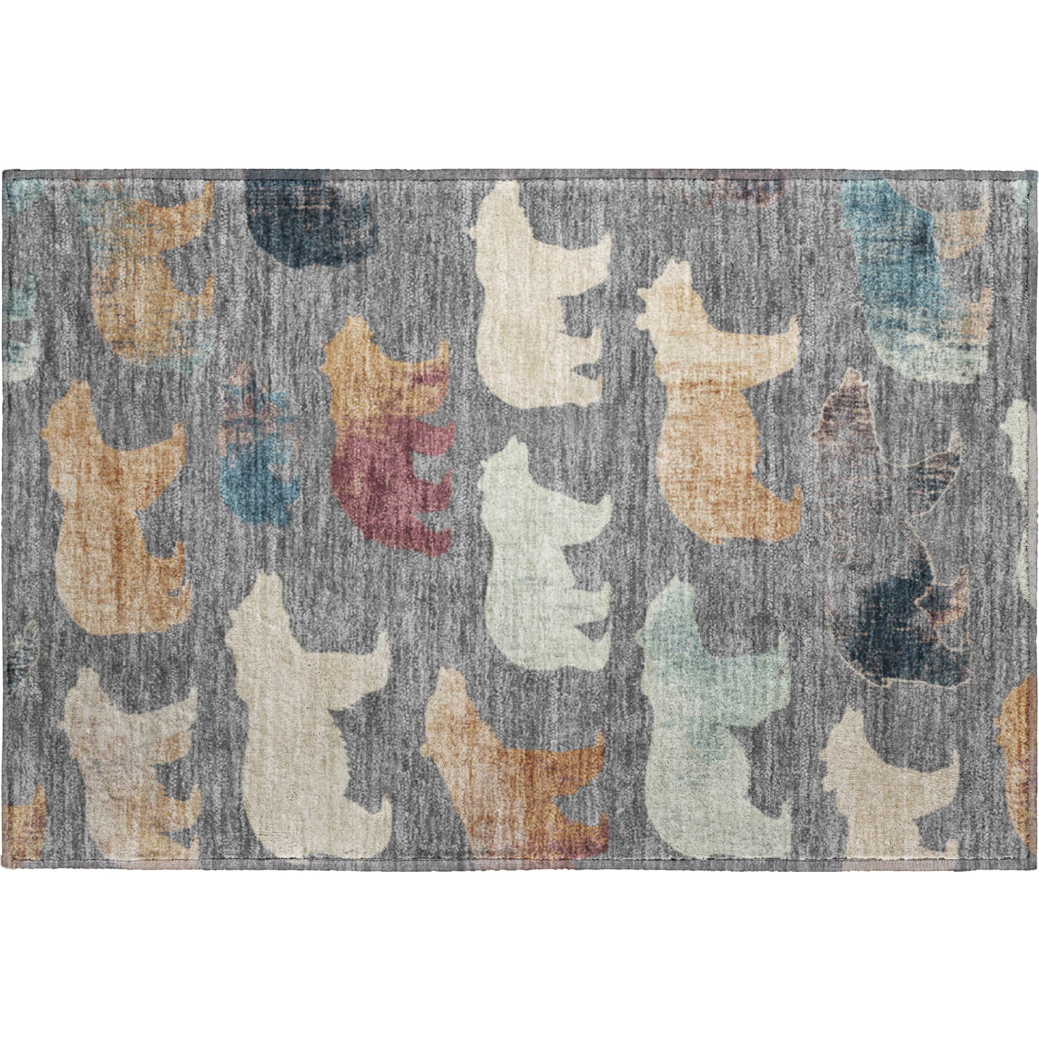 Porto Machine Washable Transitional Gray Rug 1'8" x 2'6" #shape_Rectangle